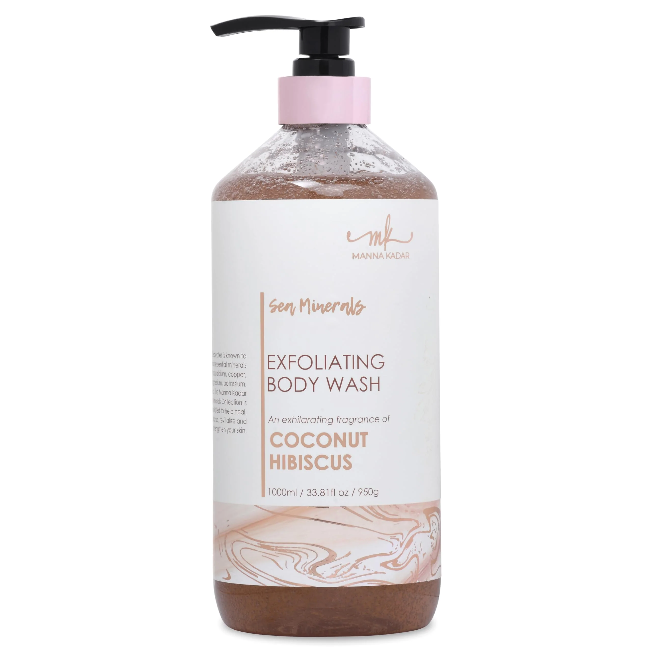 Excellent Manna Kadar Beauty Dead Sea Minerals Exfoliating Body Wash Coconut Hibiscus - Body Wash Shower Gel Moisturizing Scrub Brighten Dull Skin Fine Crafted