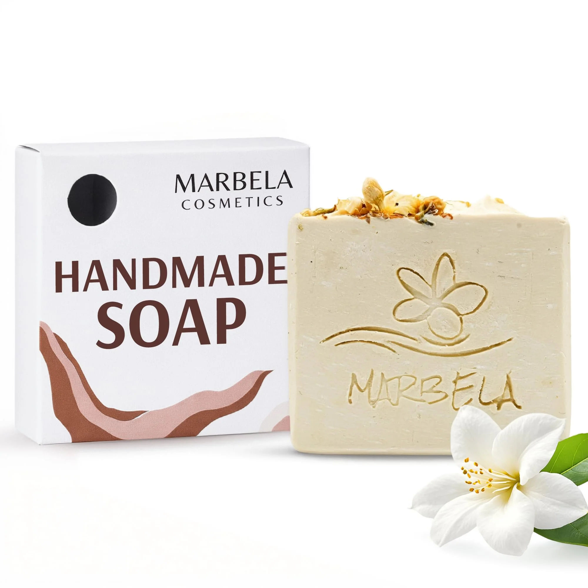 User-Friendly Marbela Cosmetics Handmade Soap Bar - Made in USA Vegan Friendly Palm Oil Natural Bar Soap - Gentle Face Body Soap for Daily Skin Care Pure