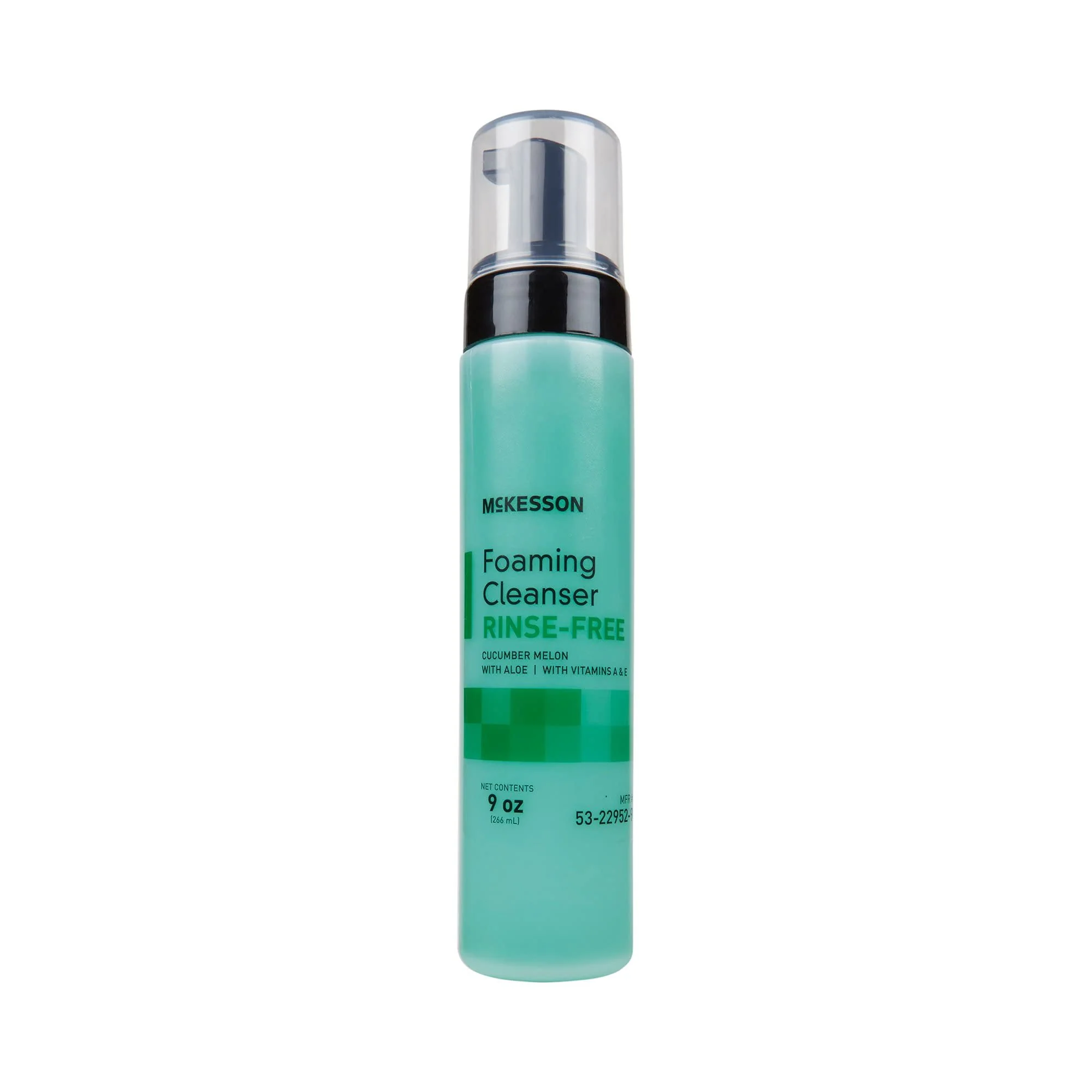 Responsible McKesson Rinse- Foam Cleanser with Aloe 9 oz 1 Count Vitamin A and E - Body Wash Shampoo for Elderly Hospital Grade Cucumber Melon Carefully Designed