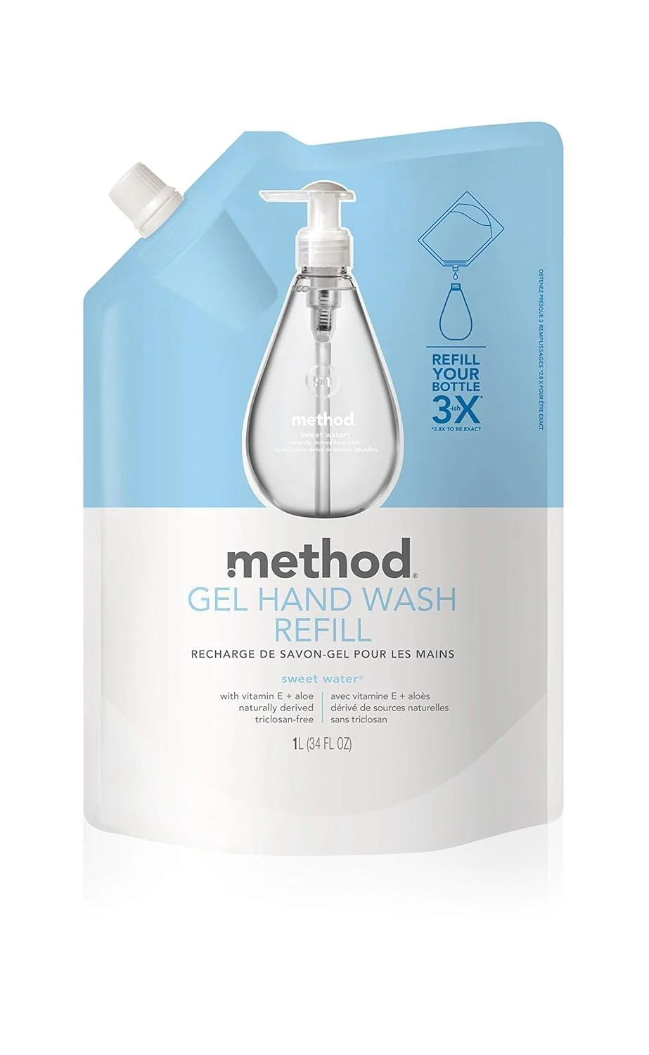 User-Friendly Method Gel Hand Soap Refill Sweet Water 34 oz 1 pack Packaging May Vary Clean