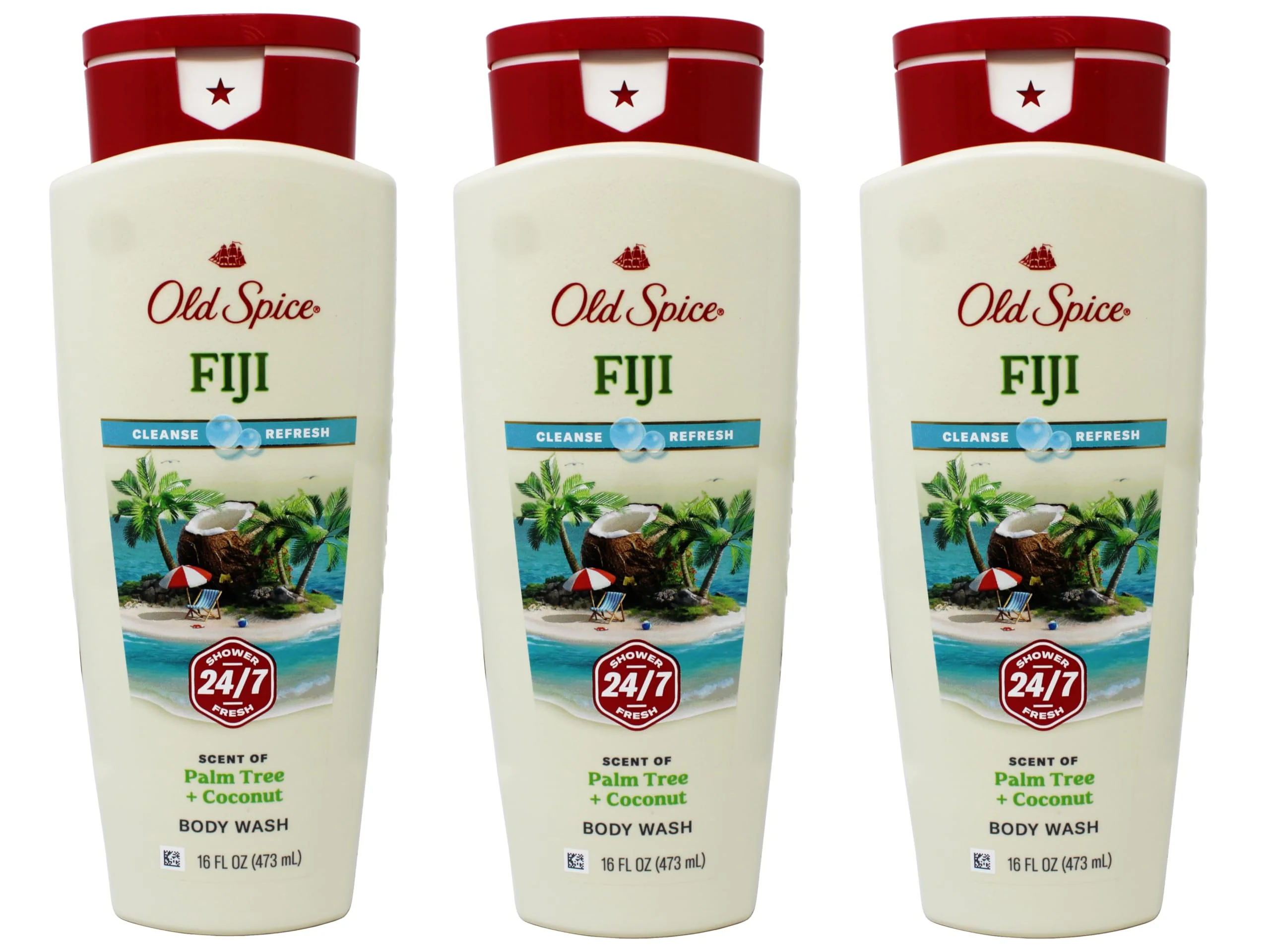 Easy-to-Use Old Spice Fresher Collection Fiji Scent Men's Body Wash 16 Oz Pack of 3 Relaxed