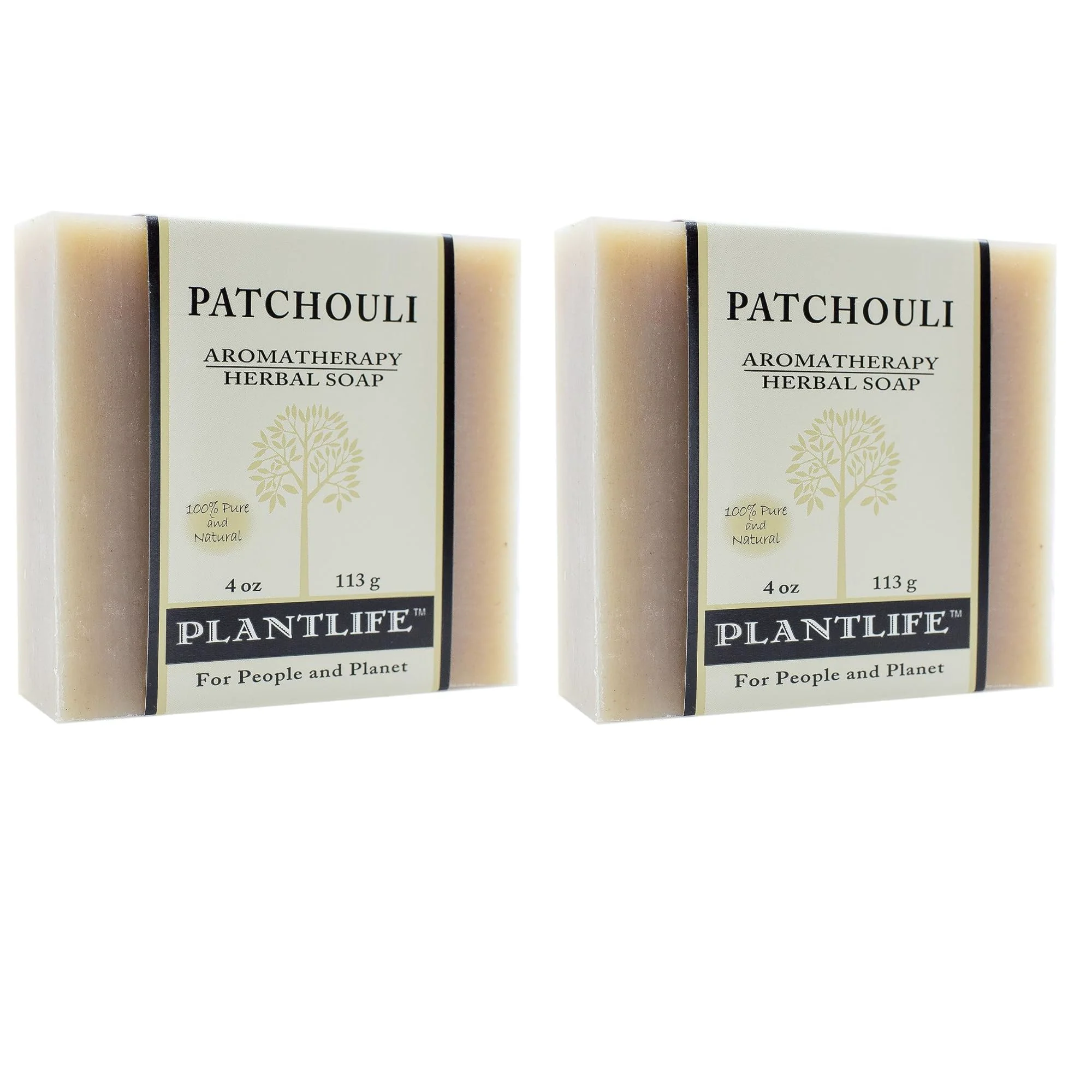 Stylish Plantlife Patchouli Bar Soap Pack of 2 - Moisturizing and Soothing Soap for Your Skin - Hand Crafted Using Plant-Based Ingredients - Made in High-Grade