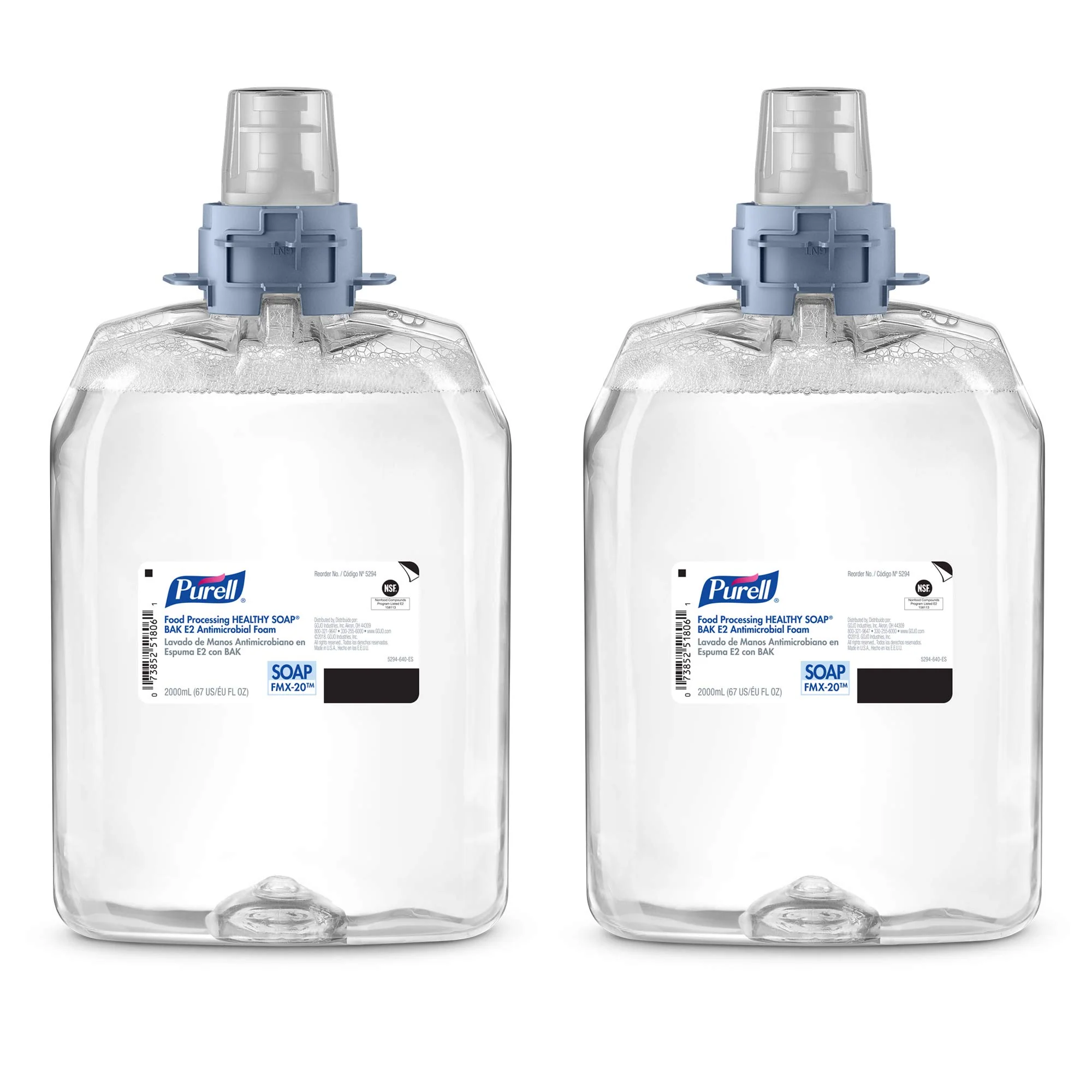 Exclusive PURELL HEALTHY SOAP BAK E2 Antimicrobial Foam Fragrance 2000 mL Refill for PURELL FMX-20 Manual Soap Dispenser Pack of 2 - 5294-02 Fine