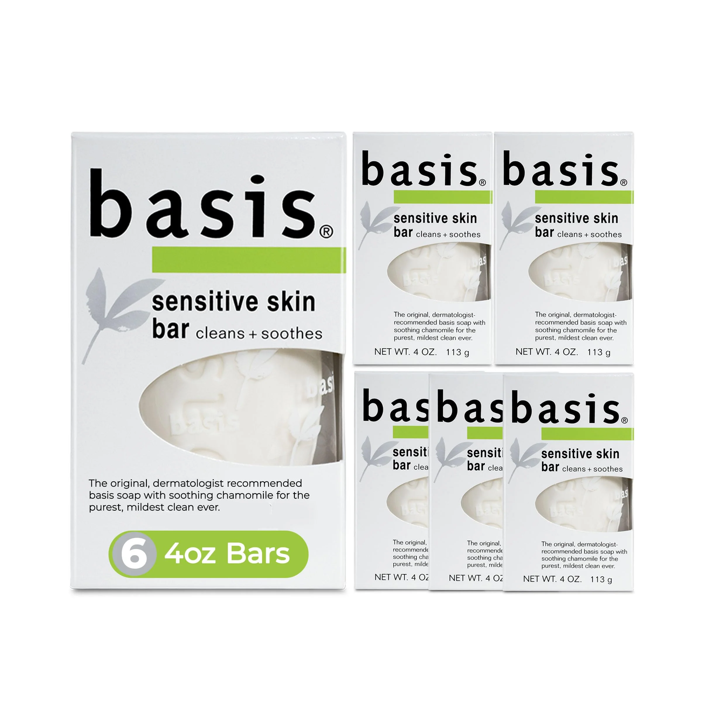 World-Class Basis Sensitive Skin Bar Soap for Body Hands and Face Unscented Soap Bar for Sensitive Skin with Chamomile and Aloe Vera Bar Soap Bulk Pack 4 Oz High-Performance