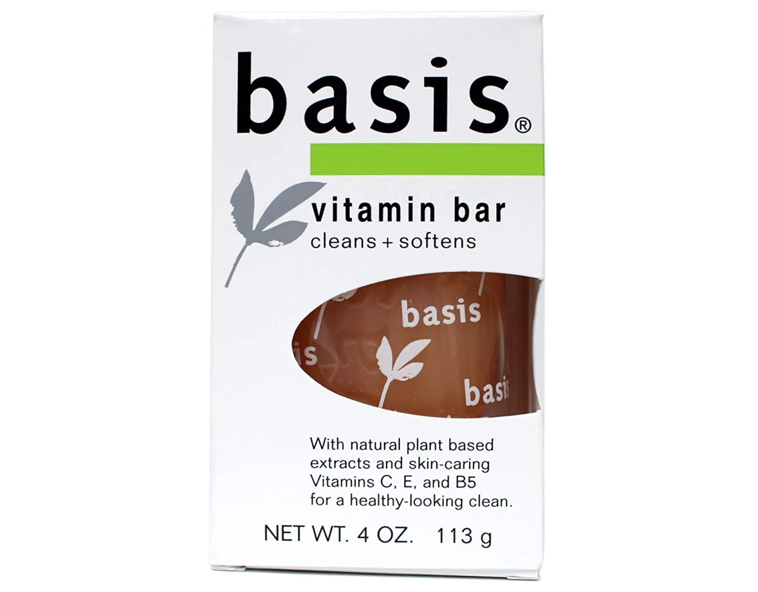 World-Class Basis Vitamin Bar Soap - 4 Oz Pack of 5 Soft