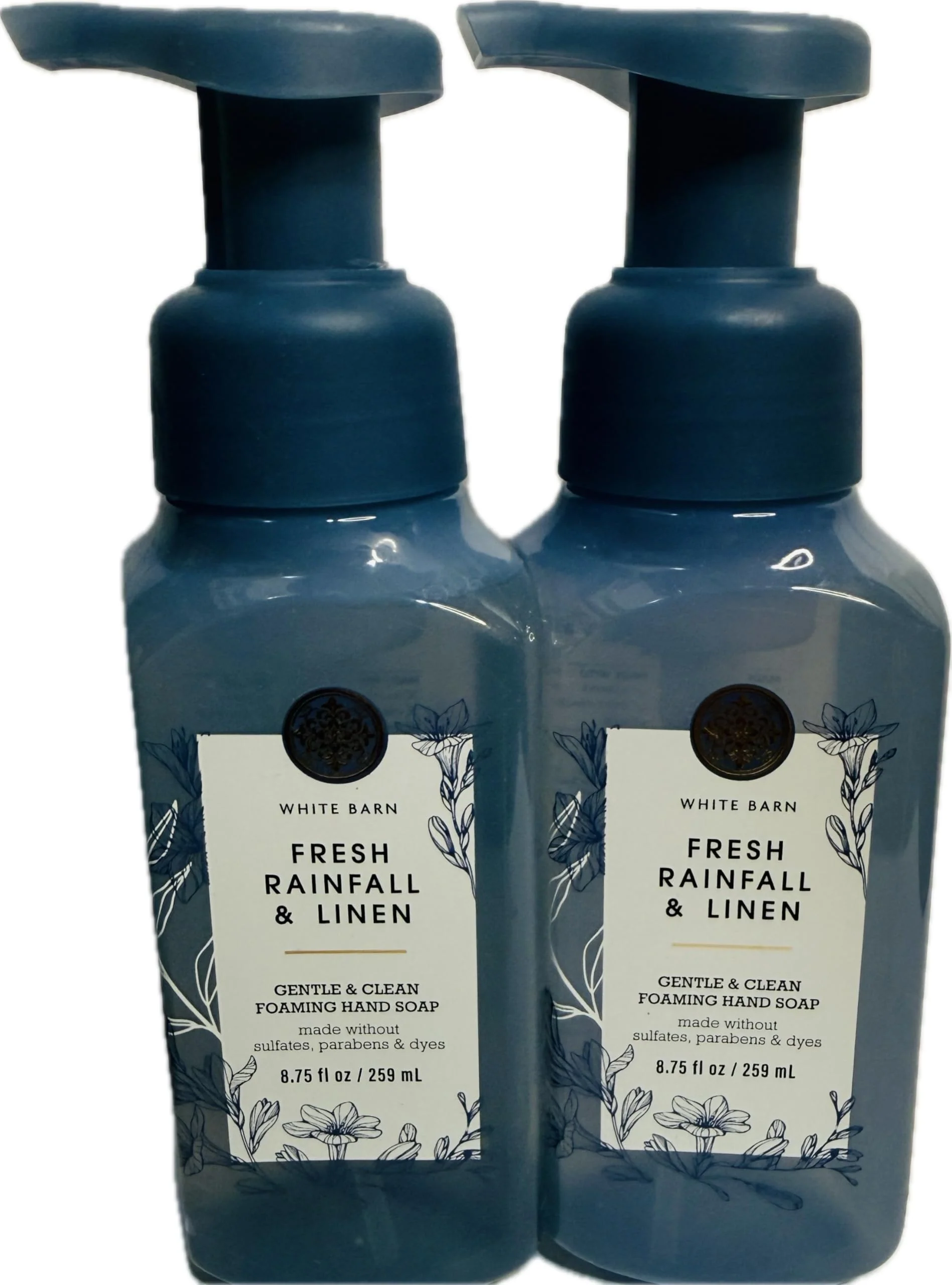 Refined Bath and Body Works Fresh Rainfall Linen Gentle Clean Foaming Hand Soap Pack of 2 Pure