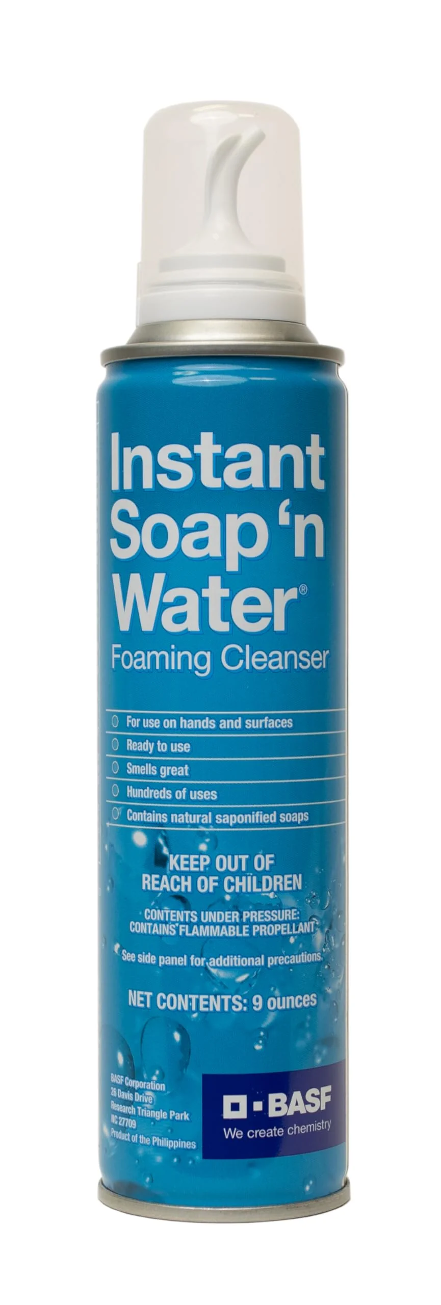 Specialty BASF Instant Soap 'n Water Foaming Hand Cleanser Ready to Use No Rinse Subtle Scent Skin Cleaner On the Go Home Work Travel Up to 100 Washes 9 Innovative