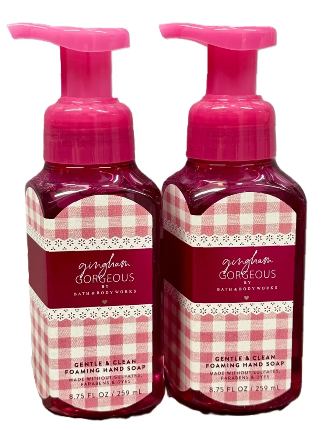 Dependable Bath and Body Works Gentle and Clean Foaming Hand Soap 8.75 oz each - Pack of 2 Gingham Gorgeous Luxury