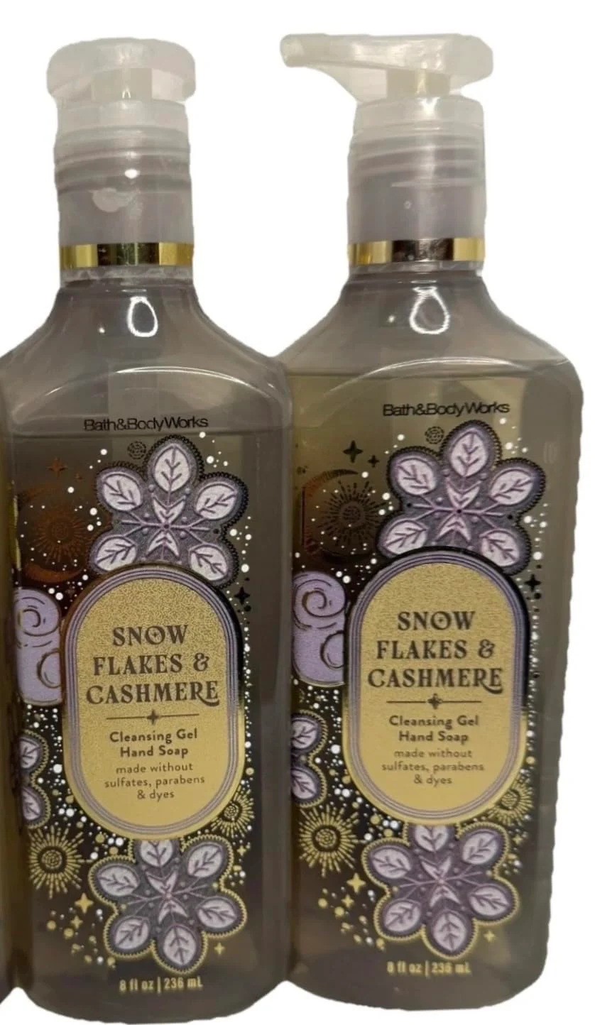 Organic Bath and Body Works Snowflakes Cashmere Cleansing Gel Hand Soap 8 Ounces Each Pack of 2 Responsible