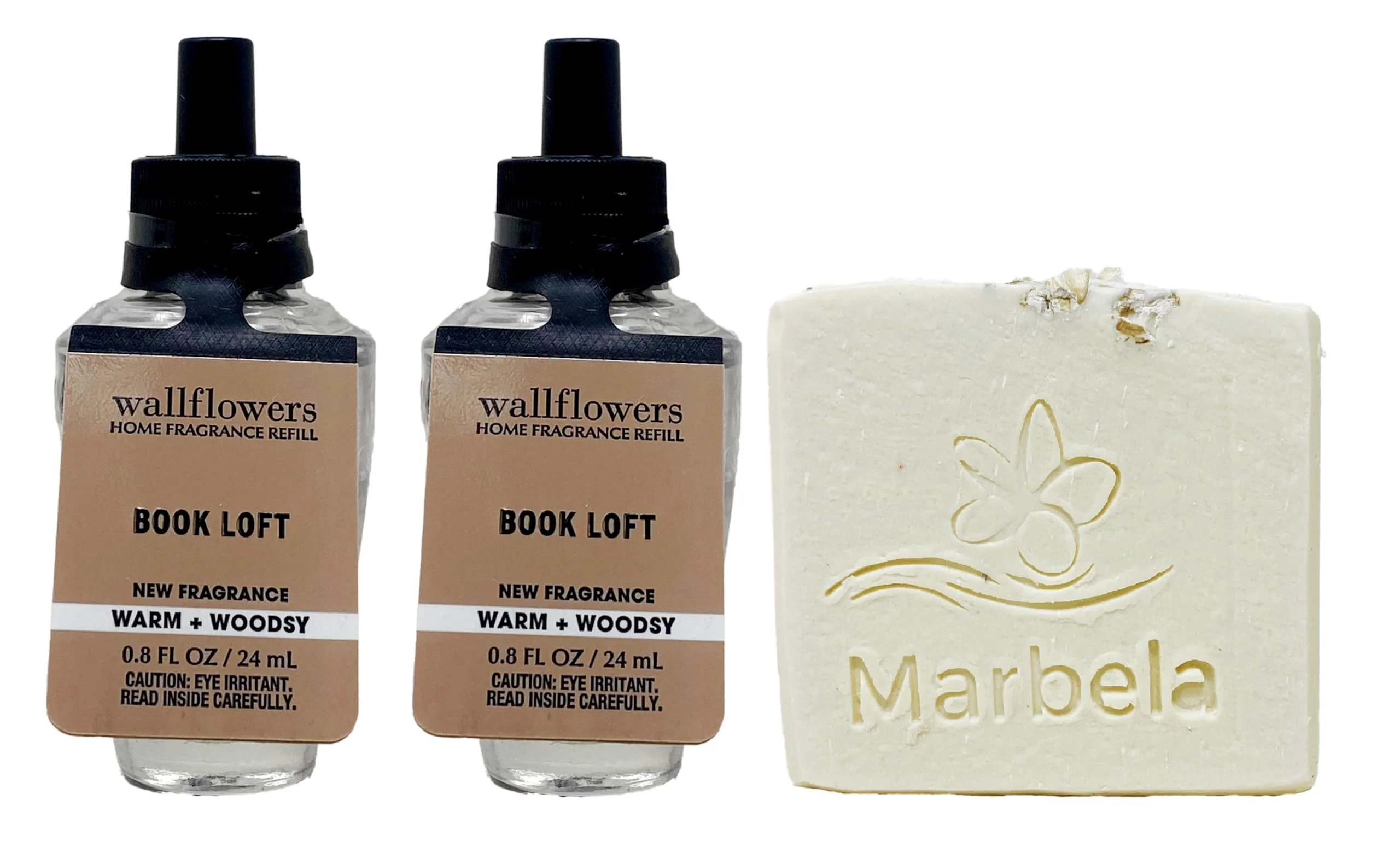 Clean Bath Body Works Book Loft Fragrance Refill 2 Pack With a Natual Oats Sample Soap. Luxury