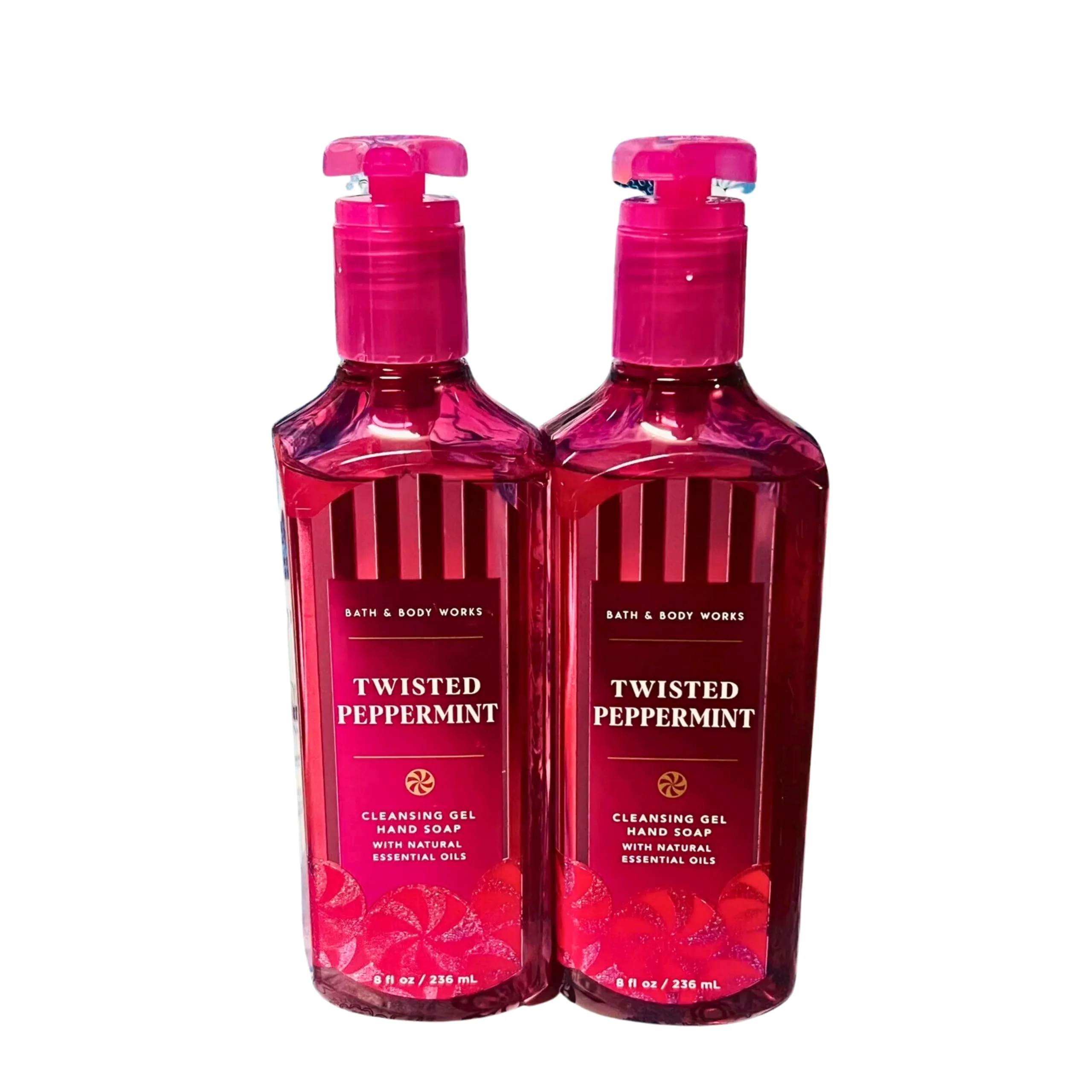 Responsible Bath Body Works Cleansing Gel Hand Soap Pack of 2 8oz Each Bottle Twisted Peppermint Soft