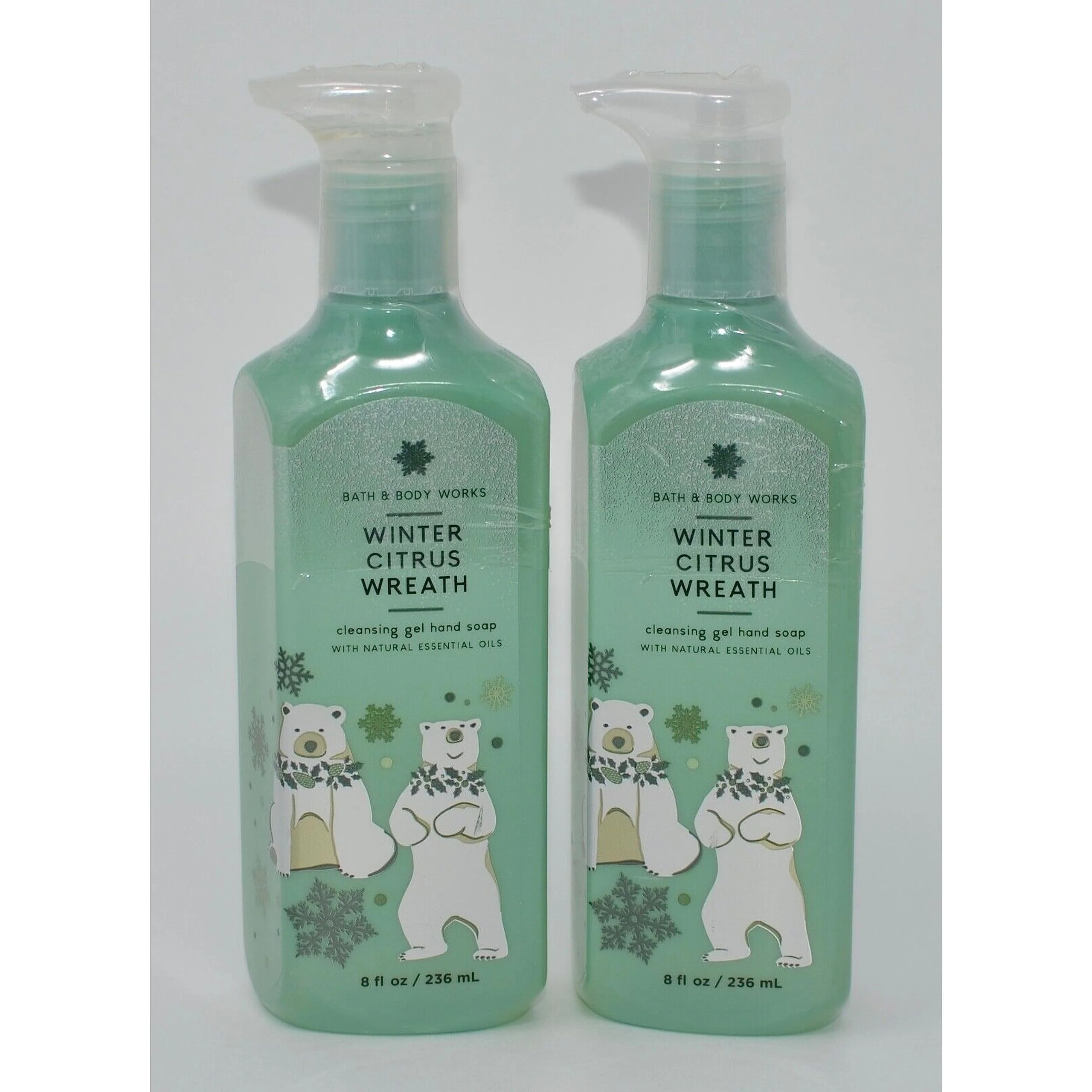 Smooth Bath Body Works Gel Hand Soap 2-Pack 8oz 236mL Each Winter Citrus Wreath Artisan