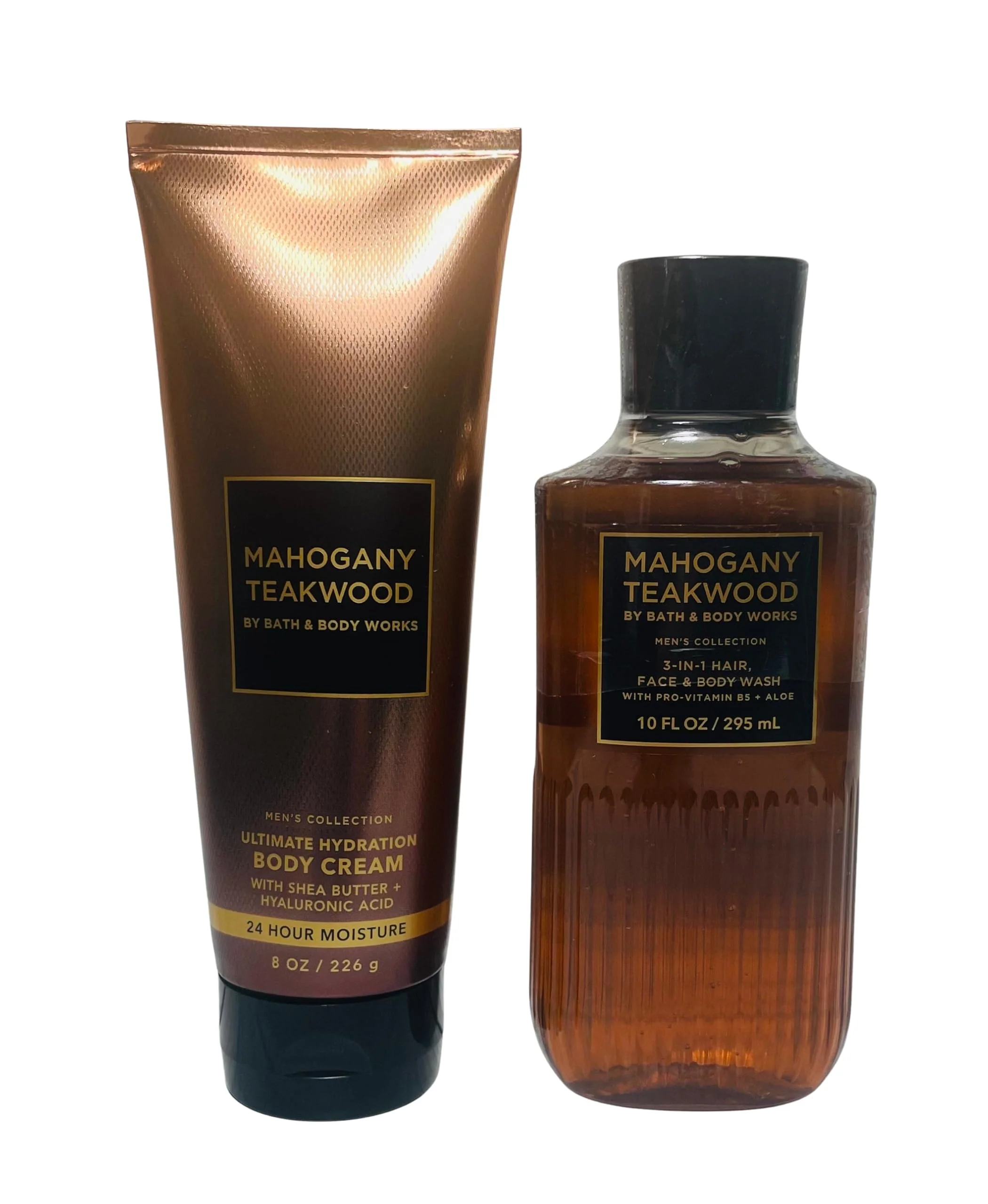 Comfortable Bath Body Works Mahogany Teakwood Men's 3-in-1 Hair Face Body Wash and Body Cream 2 Piece Set Environmentally Friendly