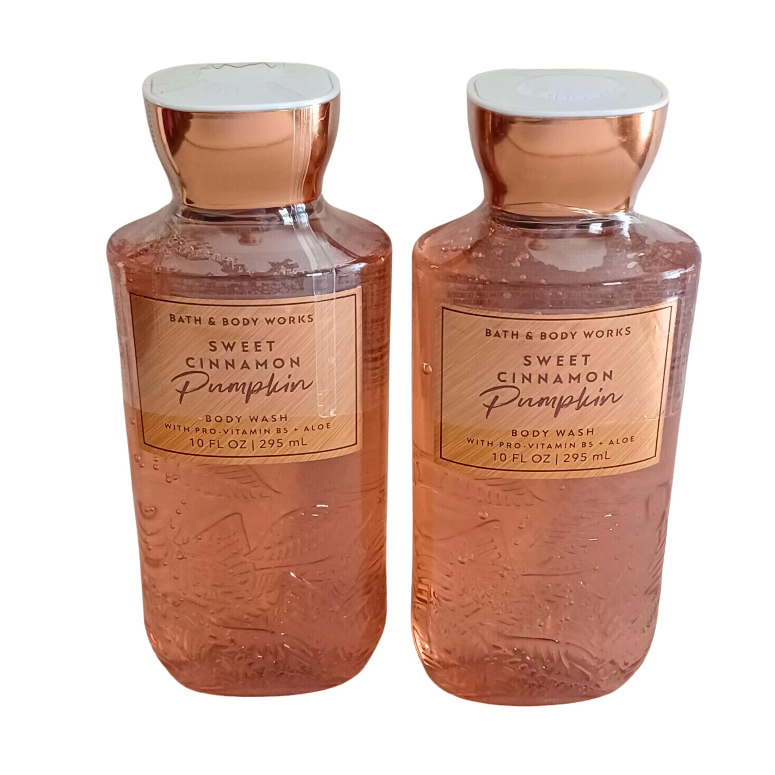Detailed Bath Body Works Shea Vitamin E Shower Gel Set of 2 10oz Each Sweet Cinnamon Pumpkin Green