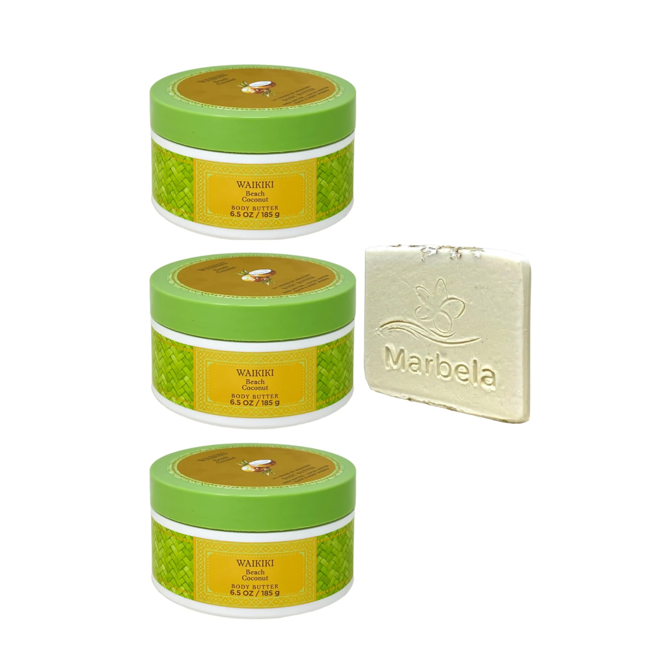 Carefully Designed Bath Body Works Waikiki Beach Coconut - 3 Body Butters with Natural Oats Sample Soap Next-Generation