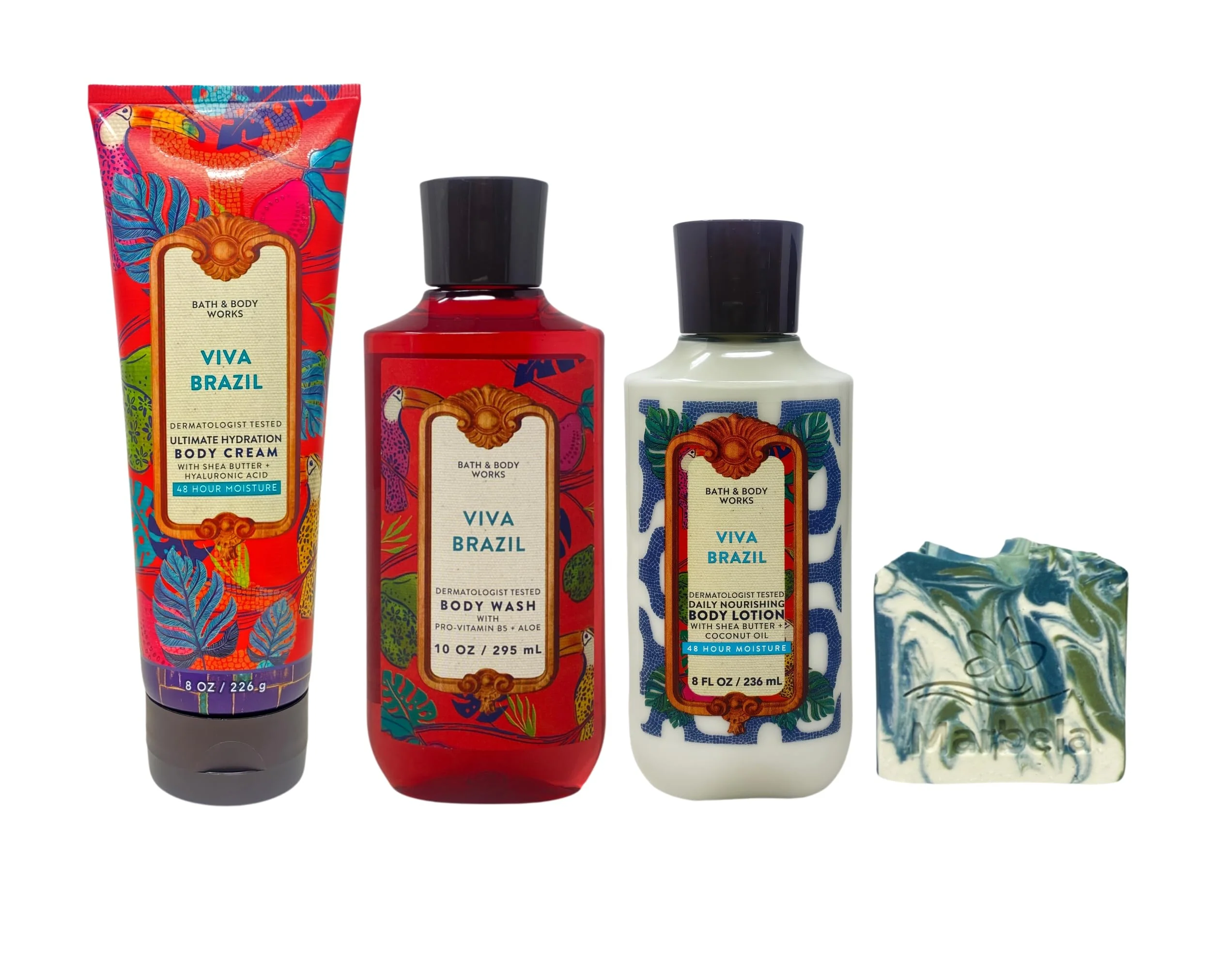 Luxury Bath Body Works Viva Brazil - Hydration Body Cream Body Wash and Daily Nourishing Body Lotion with a Zen Garden Bar Soap Comfortable