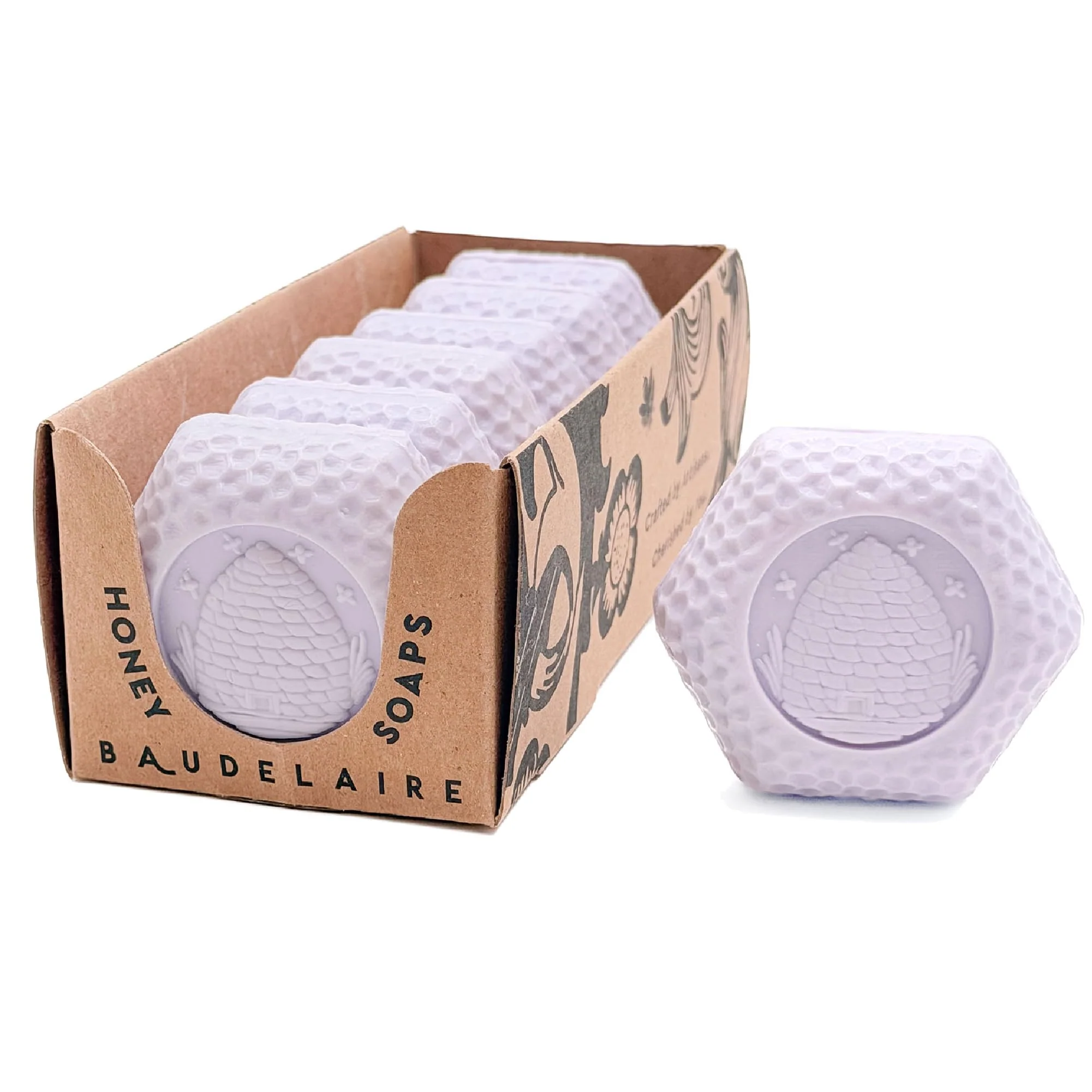 Functional Baudelaire Lavender Honey Soap Set - Luxurious Vegetable-Based Bars with 2 Honey Hydrating Lanolin Nourishing Goat's Milk Warm Lavender Scent Carefully Designed