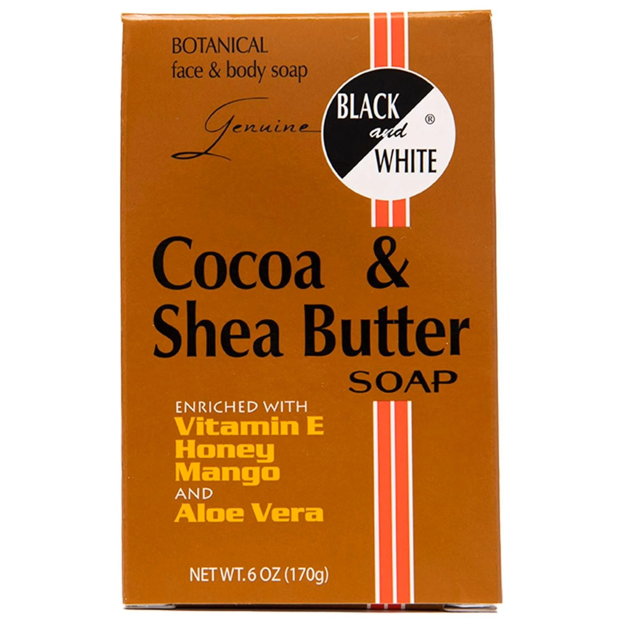 Stylish Black and White Cocoa Shea Butter Soap 6.1 oz Fine