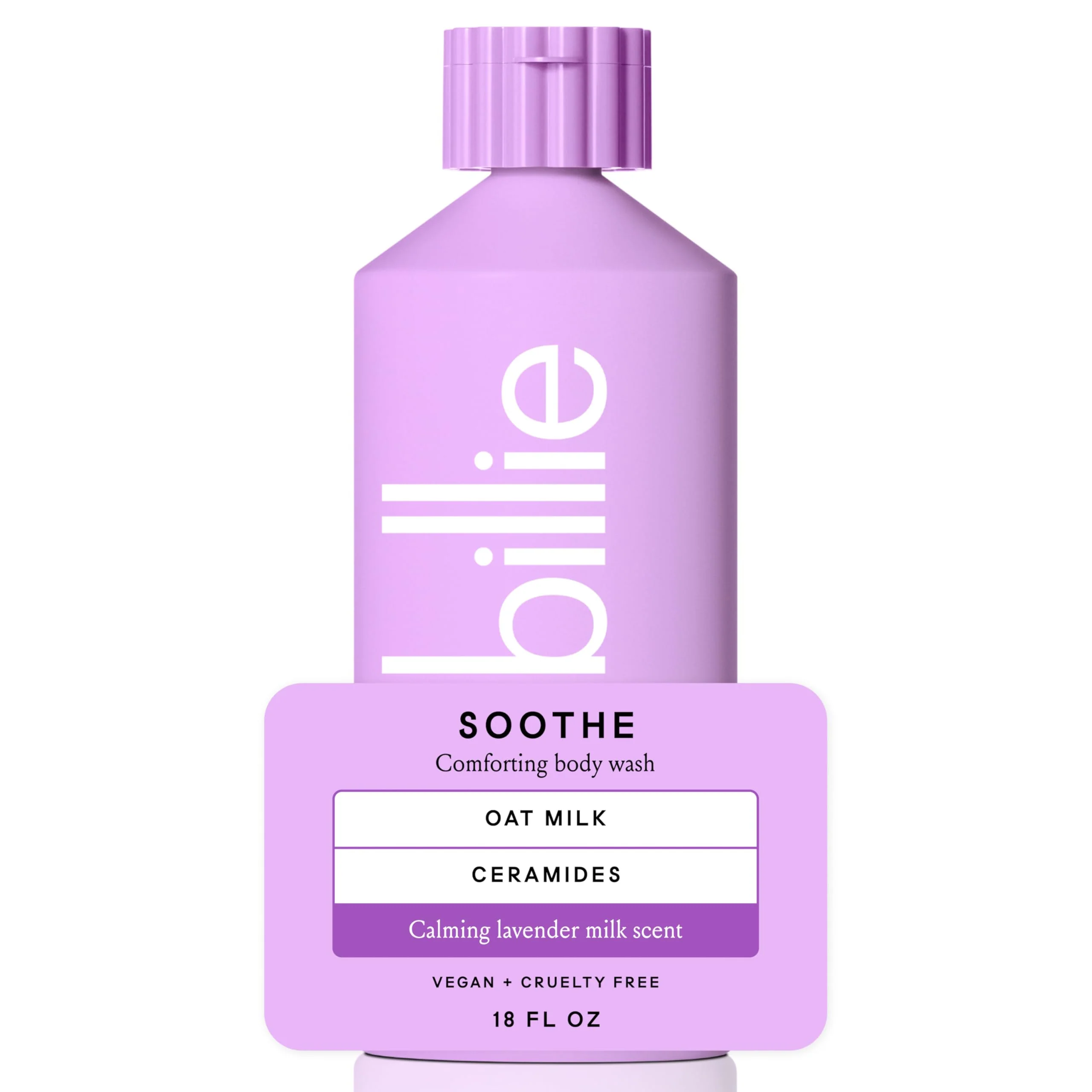 Environmentally Friendly Billie Soothe Comforting Womens Body Wash 18 fl oz Calming Lavender Milk Scent Vegan Cruelty Contemporary