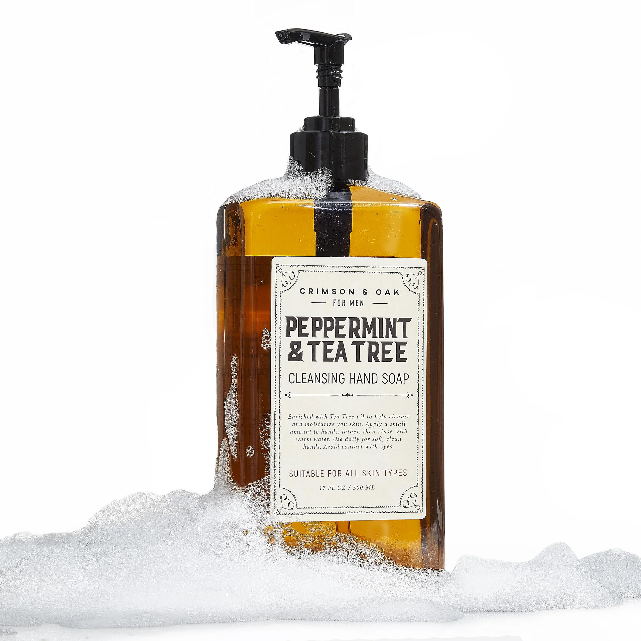 Specialty Body Prescriptions Crimson Oak Men's Deep Cleansing Hand Soap with Pump Dispenser 17 Fl Oz Pack of 1 Peppermint and Tea Tree Next-Generation