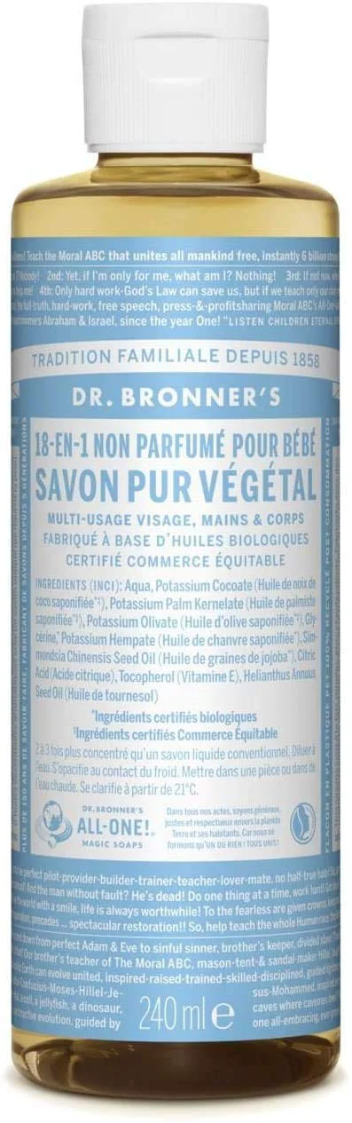 User-Friendly Dr. Bronner's Soaps Liquid Castile Soap Baby Mild 8 oz 6 pack Relaxed