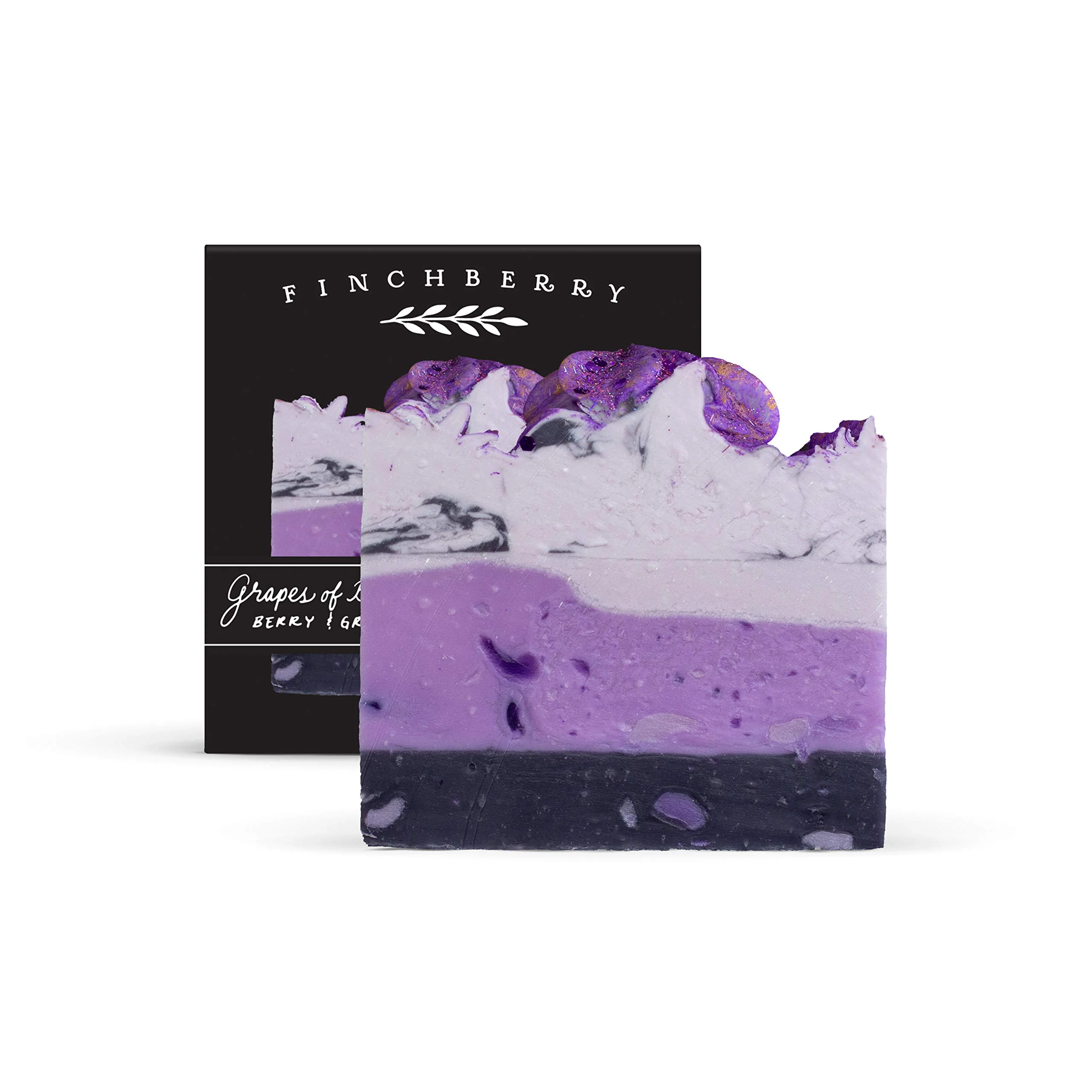 Genuine FinchBerry Handmade Natural Mixed Berry Scented Soap Bar Grapes of Bath Moisturizing Shea Butter Coconut Oil Vegan Gluten Sulfate Long-Lasting