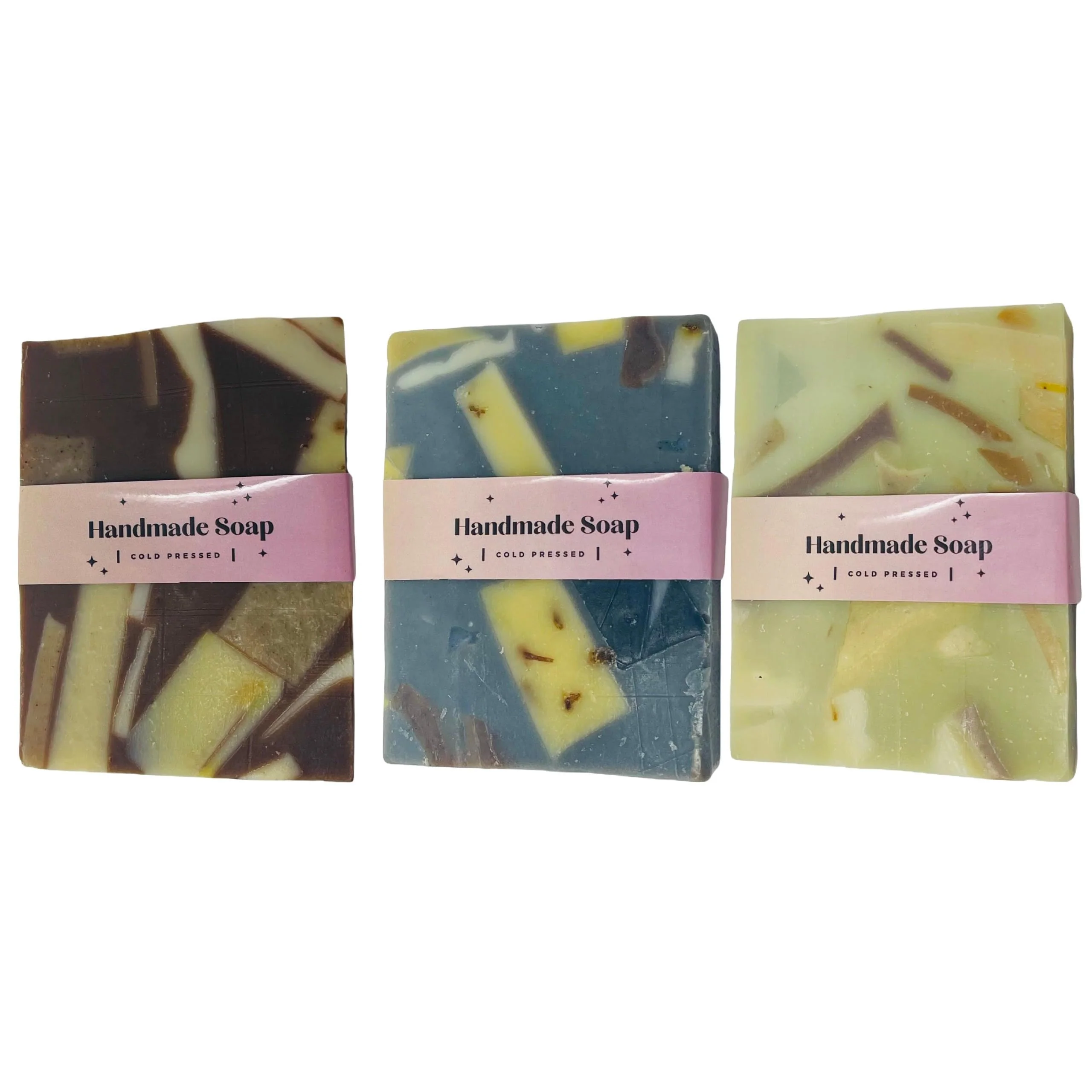 Soft G.B.S All Natural Vegan Unscented Cold Pressed Hand and Body Soap for Sensitive Skin - Coconut Oil Nourishing and Gentle Pack of 3 Refined