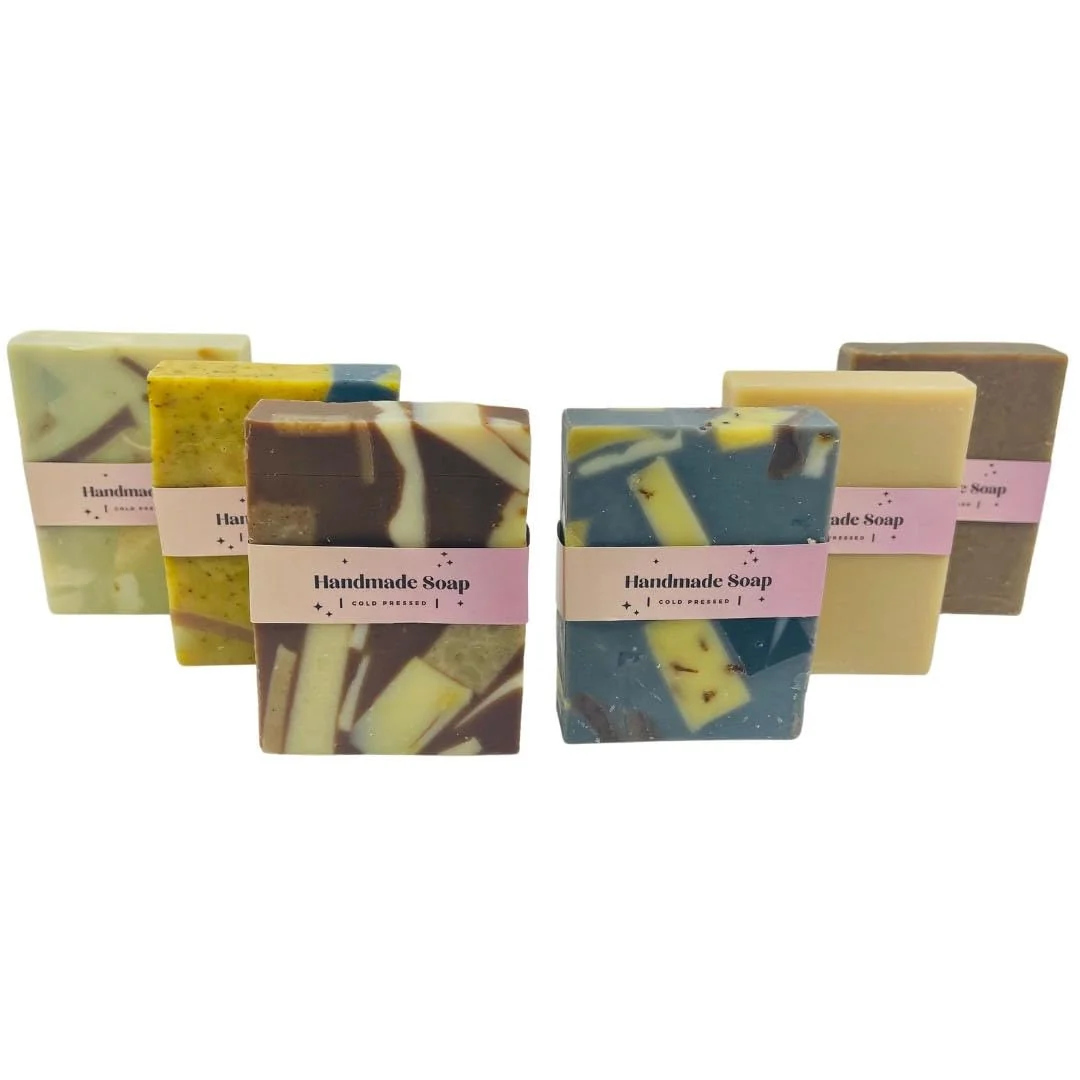 World-Class G.B.S All Natural Vegan Unscented Cold Pressed Hand and Body Soap for Sensitive Skin - Coconut Oil Nourishing and Gentle Pack of 6 Refined