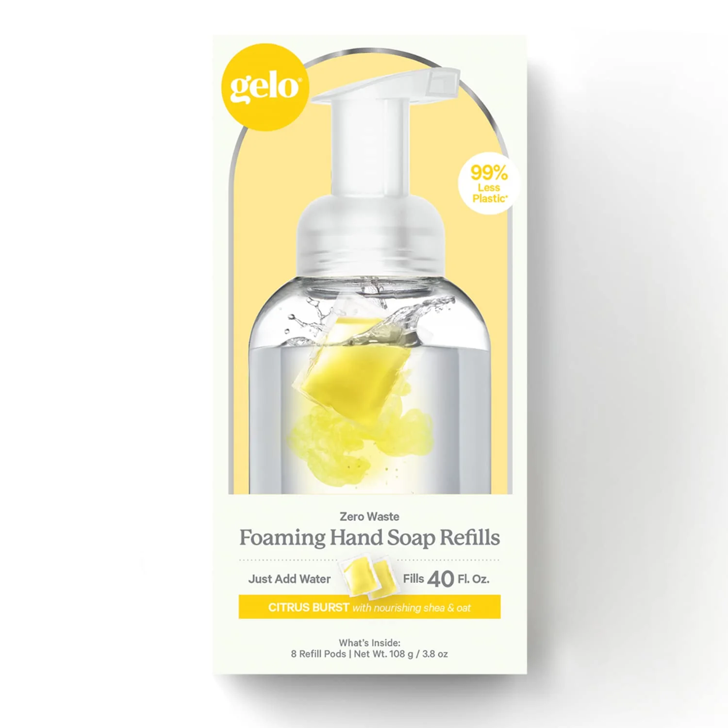 Elegant Gelo - Foaming Hand Soap Refill Pods Eco-Friendly 40oz Refill Lemon Basil Geranium Reliable