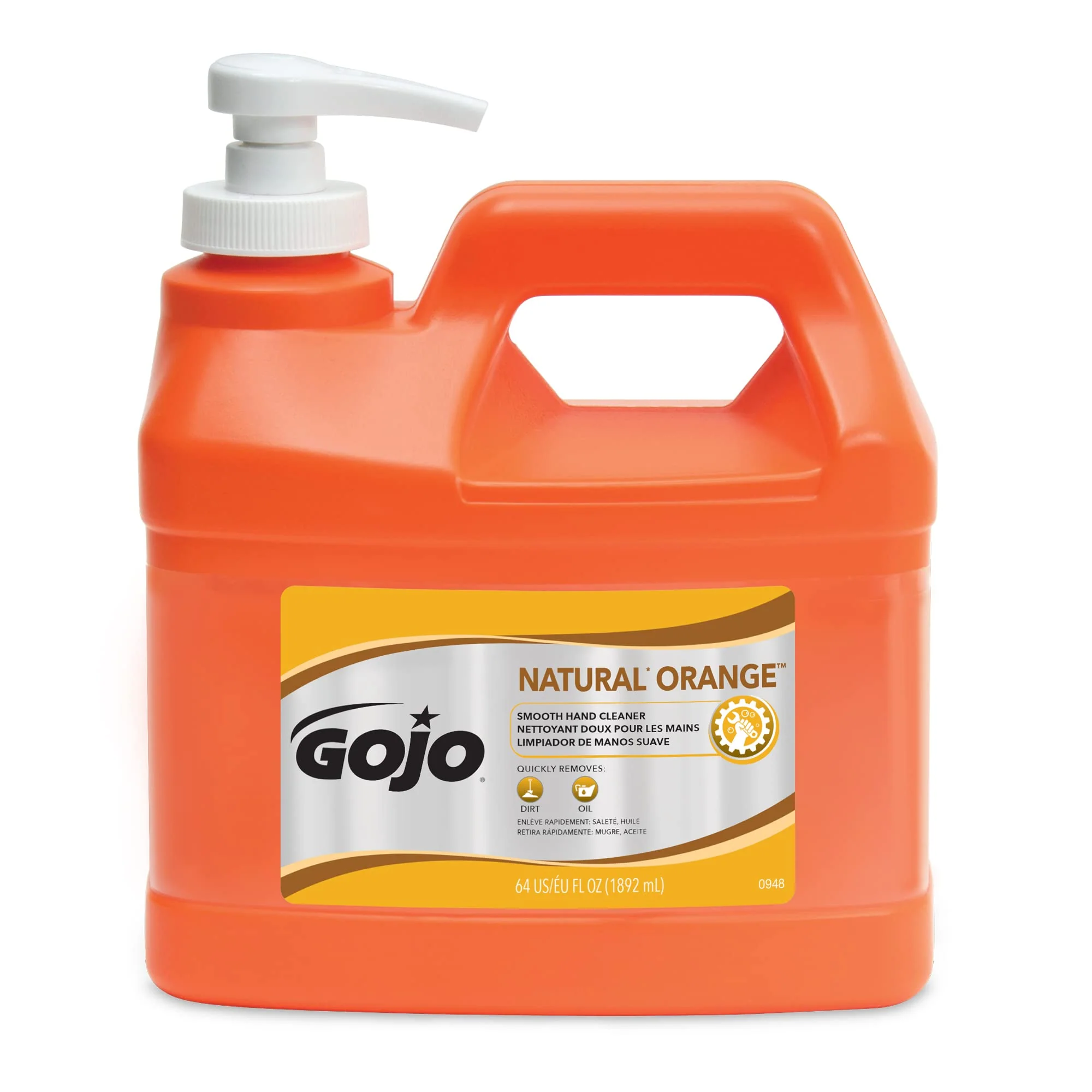 Traditional GOJO 1 2 Gallon Bottle White Natural Orange Citrus Scented Heavy Duty Hand Cleaner Next-Generation