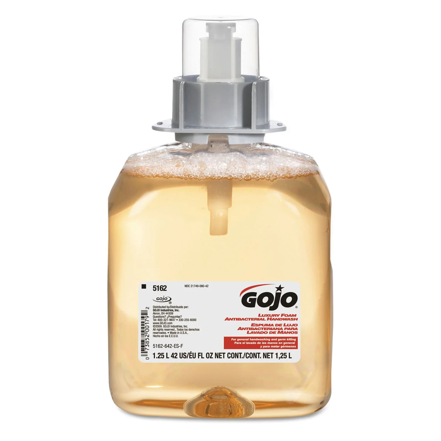 Consistent GOJO 5162-03 X Luxury Foam Antibacterial Soap Refill 1250 mL Refill for GOJO® FMX-12™ Dispenser Reusable