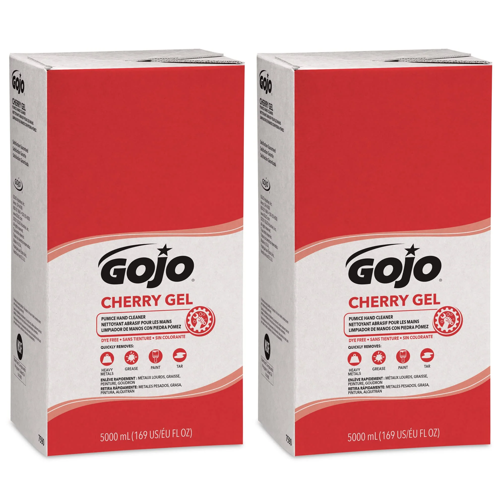 Carefully Designed GOJO Cherry Gel Pumice Hand Cleaner Cherry Fragrance 5000 mL Heavy Duty Hand Cleaner Refill PRO TDX Push-Style Dispenser Pack of 2 - 7590-02 Responsible