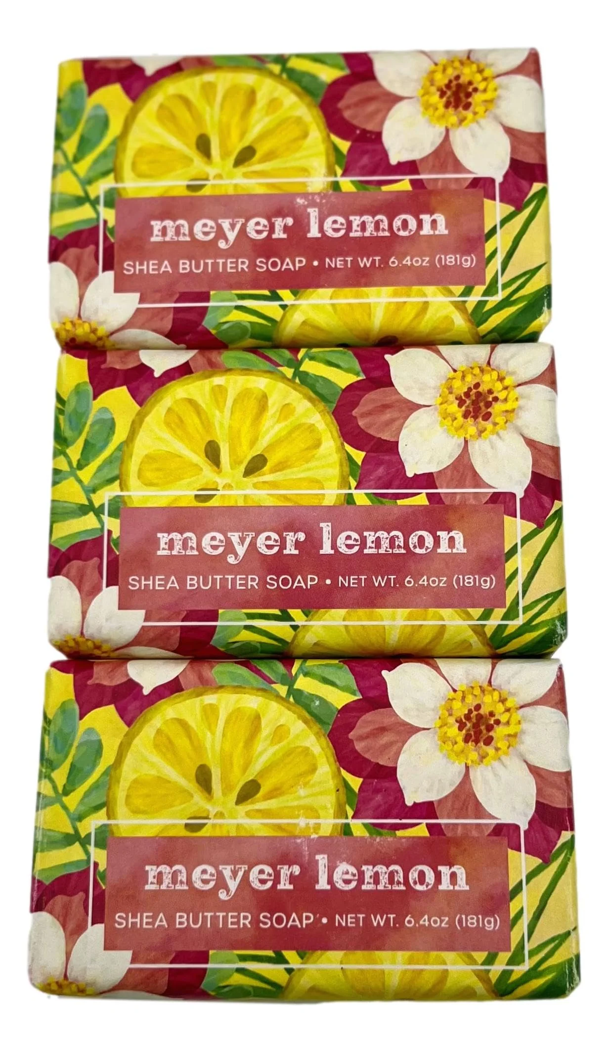 Elite Greenwich Bay Trading Company Meyer Lemon Shea Butter Soap 6.4 oz Bars Set of 3 Original Design