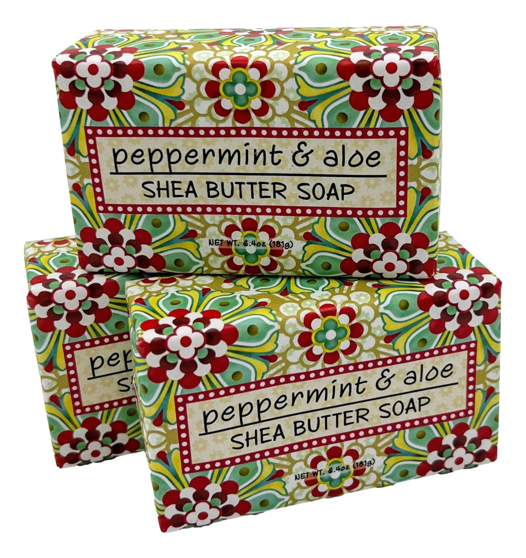 Soft Greenwich Bay Trading Co. Peppermint and Aloe Shea Butter Soap Set of 3 Bars 6.4 Ounces Each Classic
