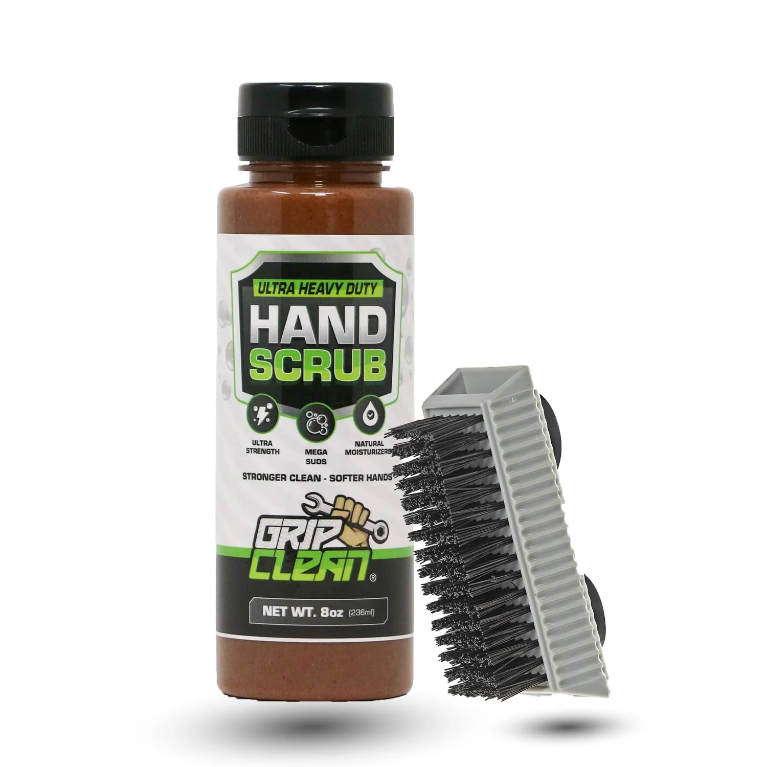 Modern Grip Clean - Waterless Hand Cleaner for Auto Mechanics - Heavy Duty Pumice Soap Fingernail Brush Industrial Strength for Dry Hands World-Class