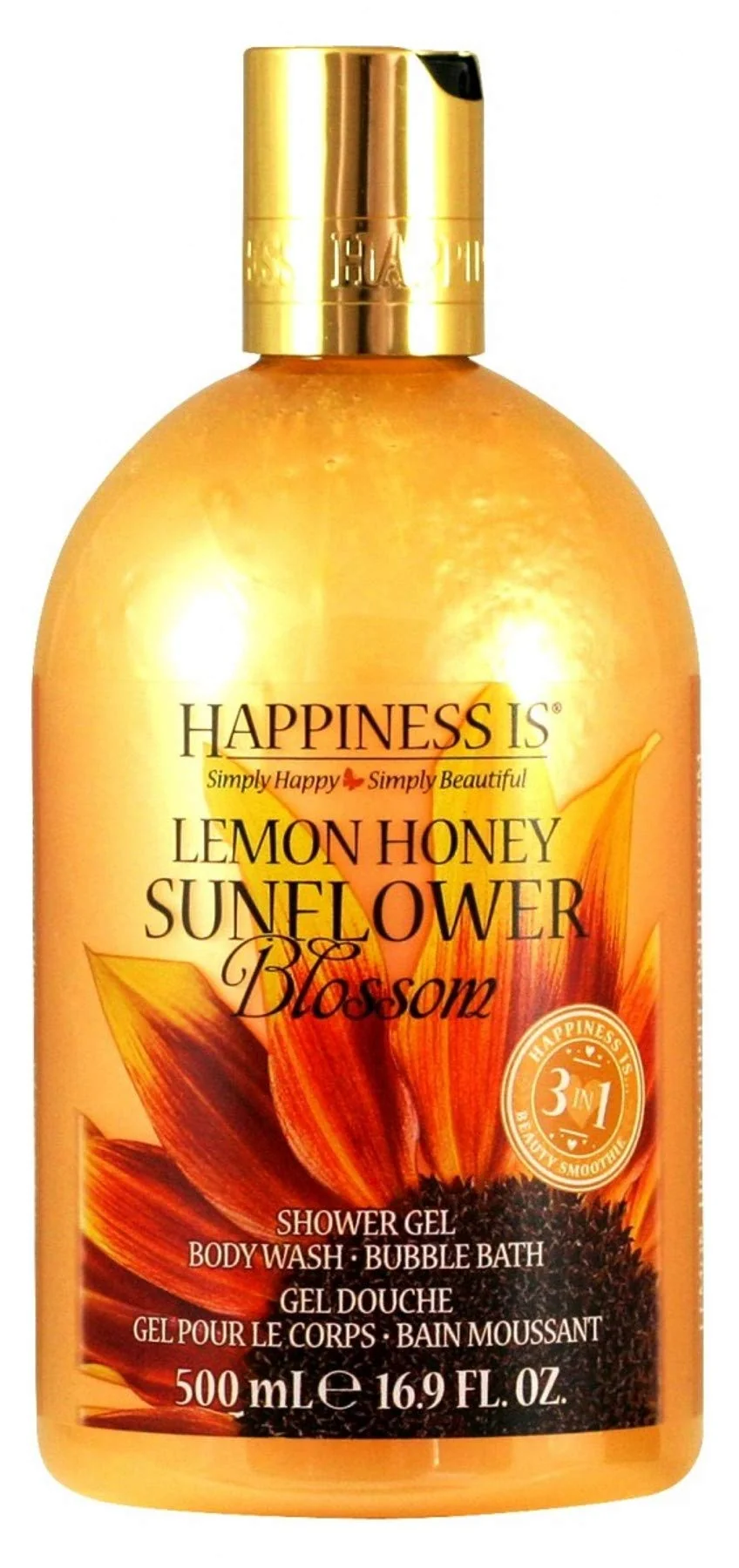 Versatile Happiness Is Lemon Honey Sunflower Blossom 3 in 1 Shower Gel 16.9oz Authentic