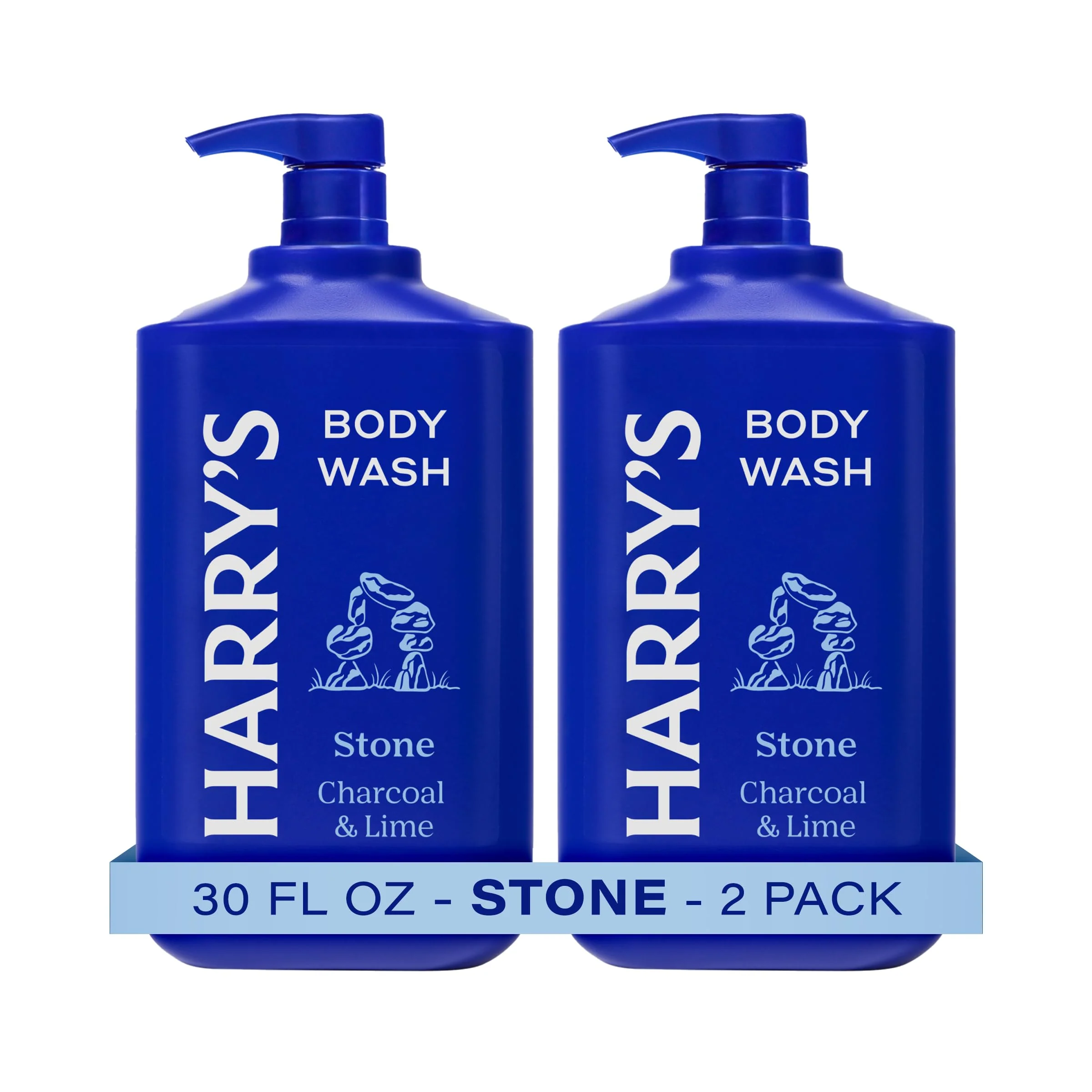 Excellent Harry's Men's Body Wash with Pump- Stone - 2 Pack 30 fl oz - Shower Gel for Men - No Parabens Sulfates or Dyes Specialty
