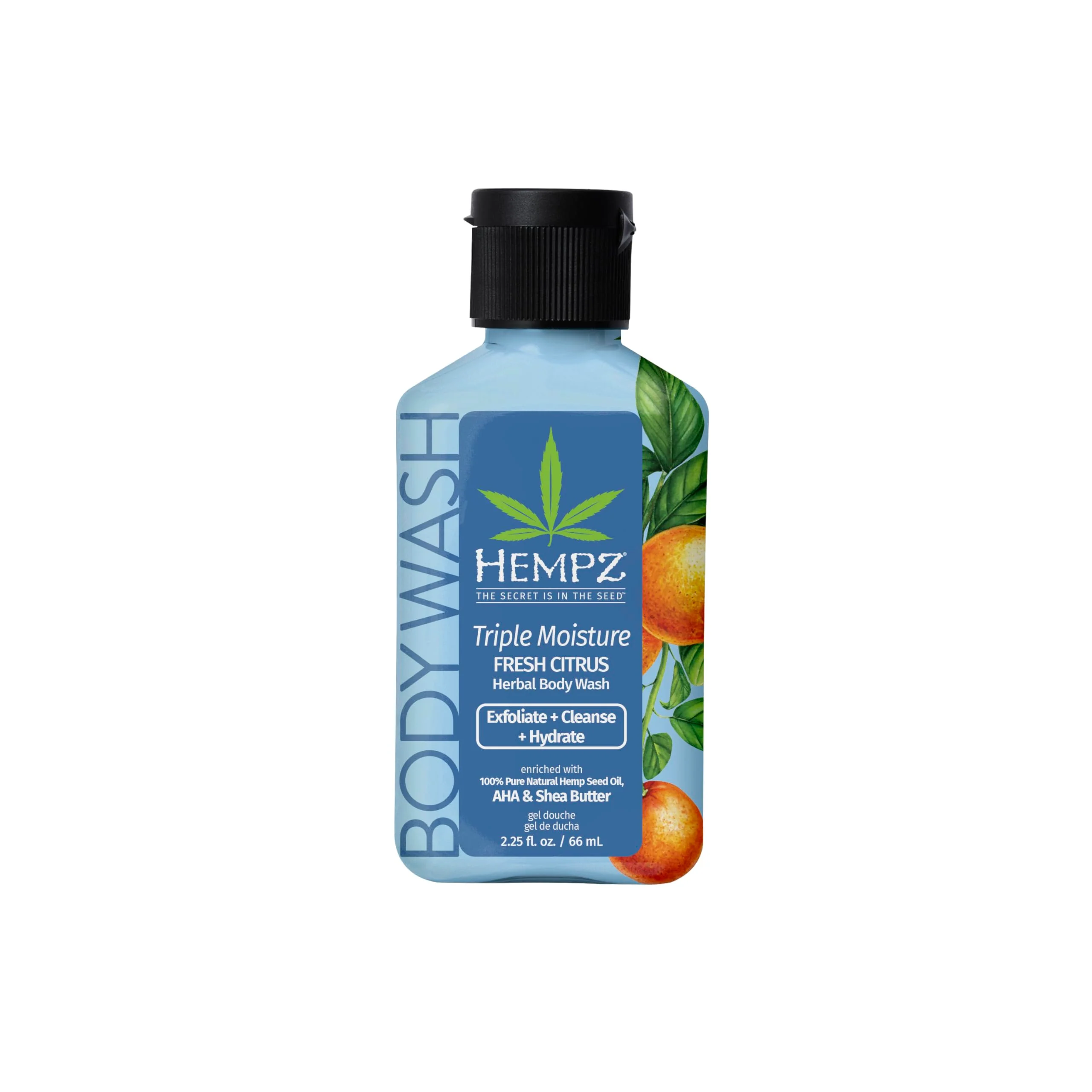 Easy-to-Use Hempz NEW Mini Body Wash Triple Moisture Fresh Citrus Travel Size Shower Gel 2.25 oz. Comfortable