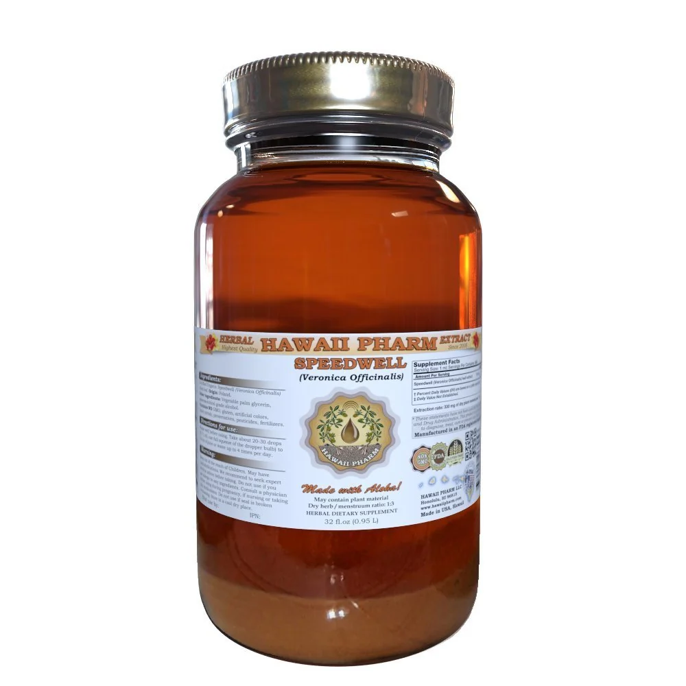 Selected Hawaii Pharm Speedwell Liquid Extract Speedwell Veronica Officinalis Tincture Herbal Supplement Made in USA 32 fl.oz Outstanding