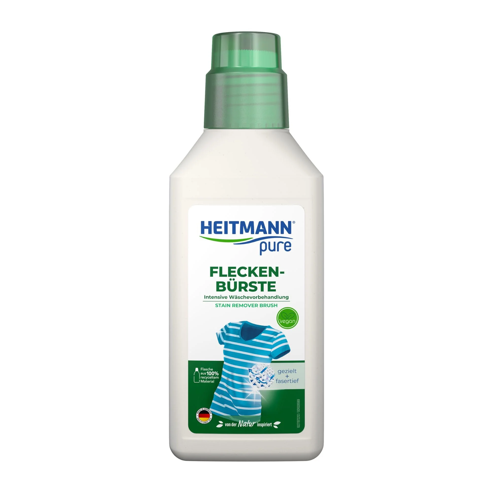 Eco-Friendly HEITMANN pure Vegan Stain Brush 250ml 8.45 oz - Stain Remover with Vegetable Soap Made in Germany Smooth