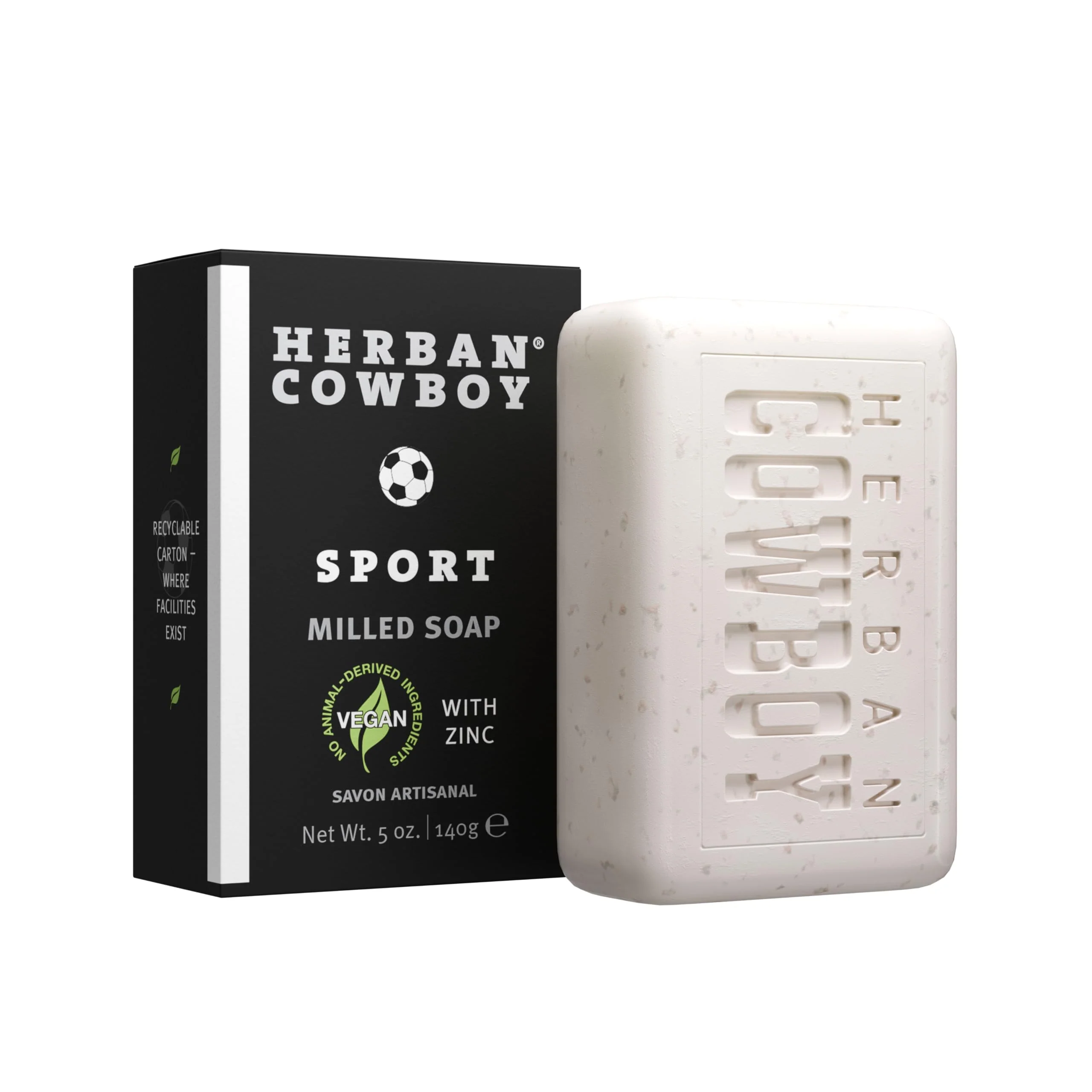 Sustainable Herban Cowboy Sport Body Soap with Hints of Lemon Lavender and Patchouli 5 oz Recyclable