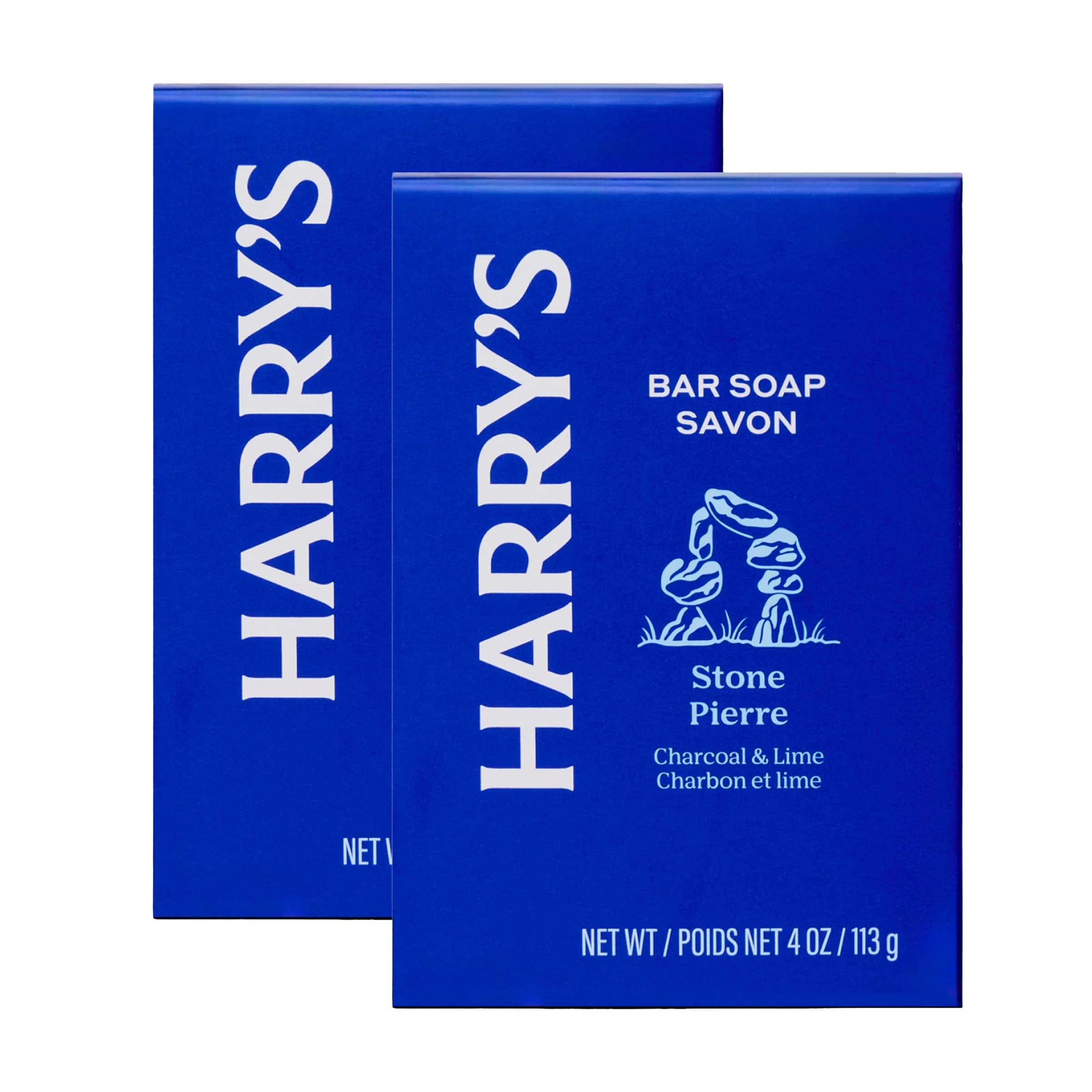 Specialty Harry's Bar Soap for Men - Stone Scent 4 oz Body Soap Bars 2 Pack Original Design