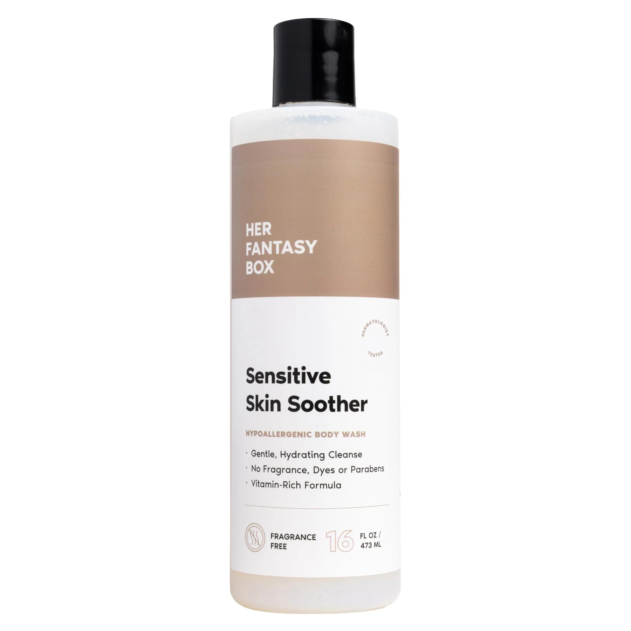 Top-Quality Her Fantasy Box Sensitive Skin Soother Gentle Body Wash - Fragrance- Probiotic Cleanser with Chamomile pH Balanced Vegan Cruelty 16 oz Genuine