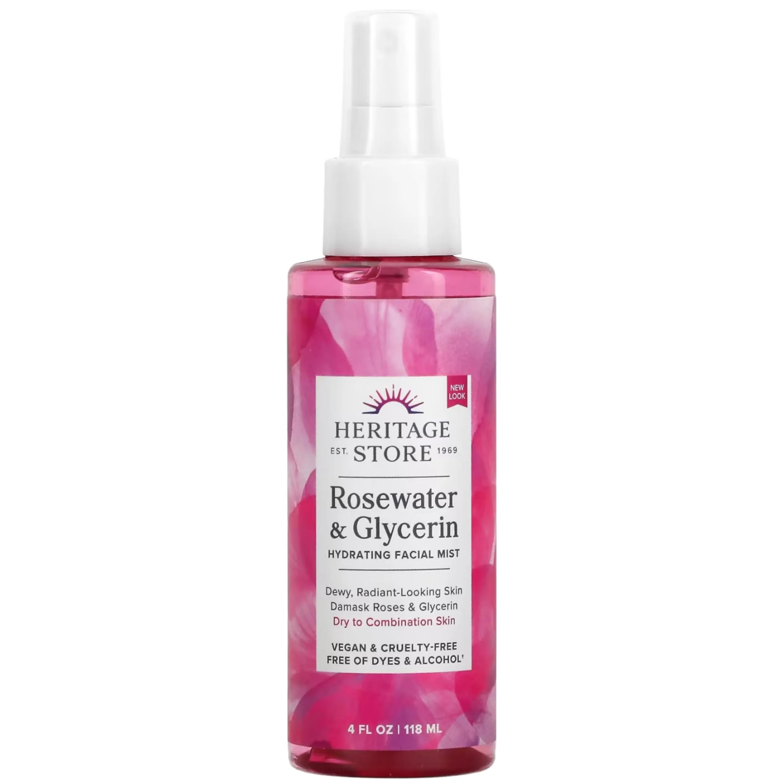 Crafted HERITAGE STORE Glyerine Rosewater 4 oz Liquid High-Grade