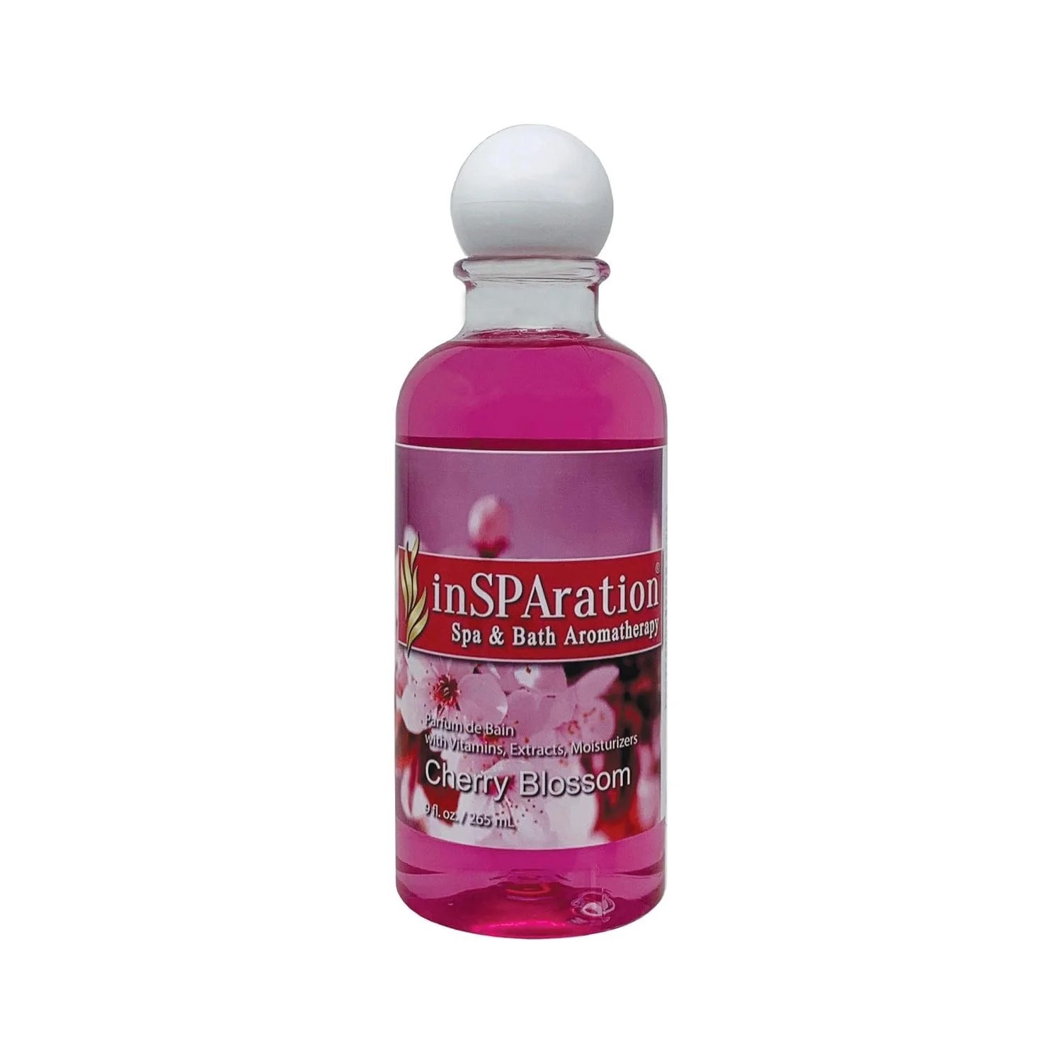 Recyclable inSPAration Spa and Bath Aromatherapy 112X Spa Liquid 9-Ounce Cherry Blossom Pink Fine Crafted