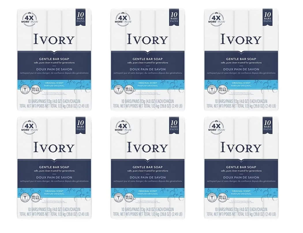 Artisan Ivory Soap 4 oz Bars 10 ea Pack of 6 Top-Quality