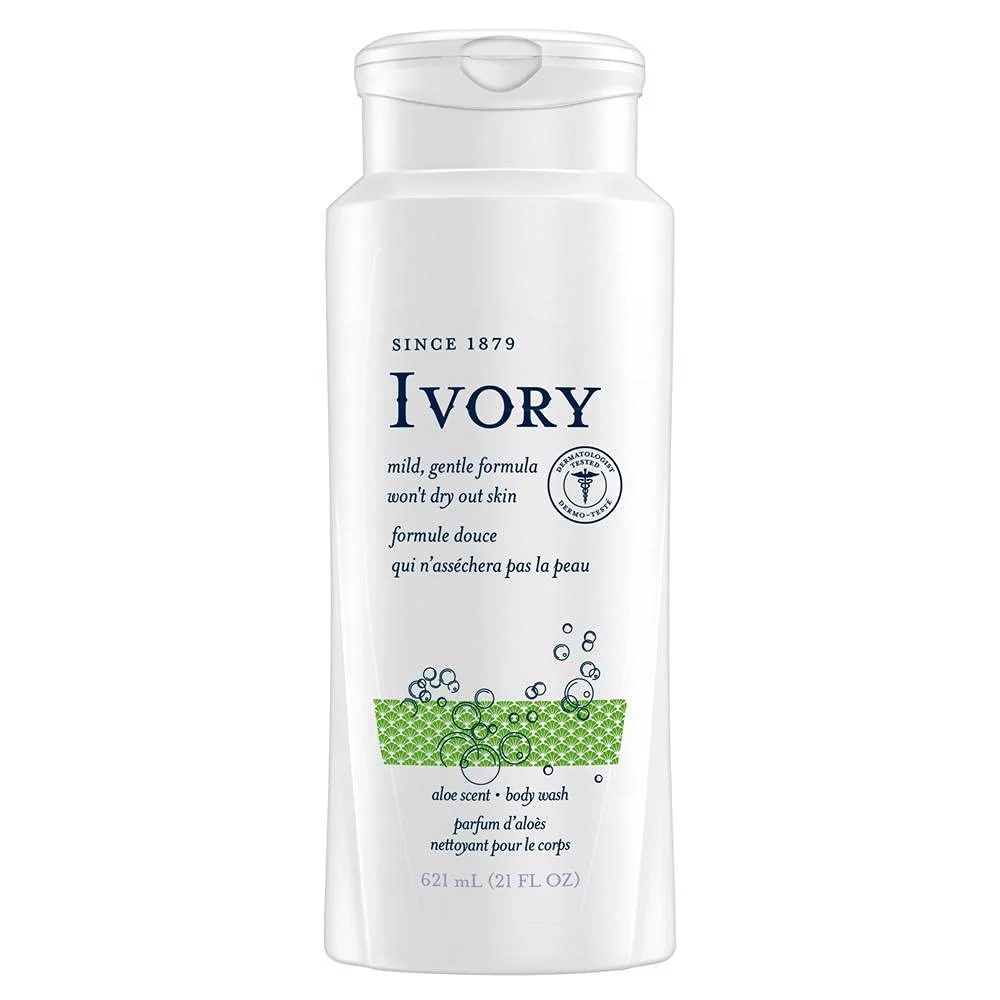 Refined Ivory Scented Body Wash Aloe 21 oz Pack of 4 Breathable