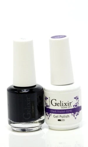 Optimized Gelixir Duo Matching Gel and Nail Polish Made in USA. 029-Dark Violet Reliable