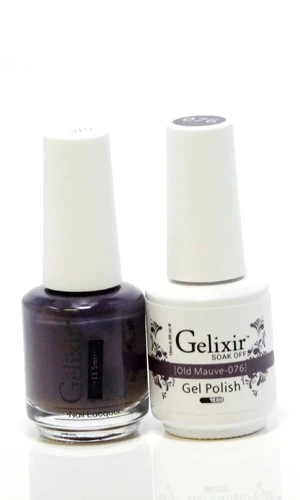 Safe Gelixir matching color gel nail lacqure Old Mauve - 076 Original Design
