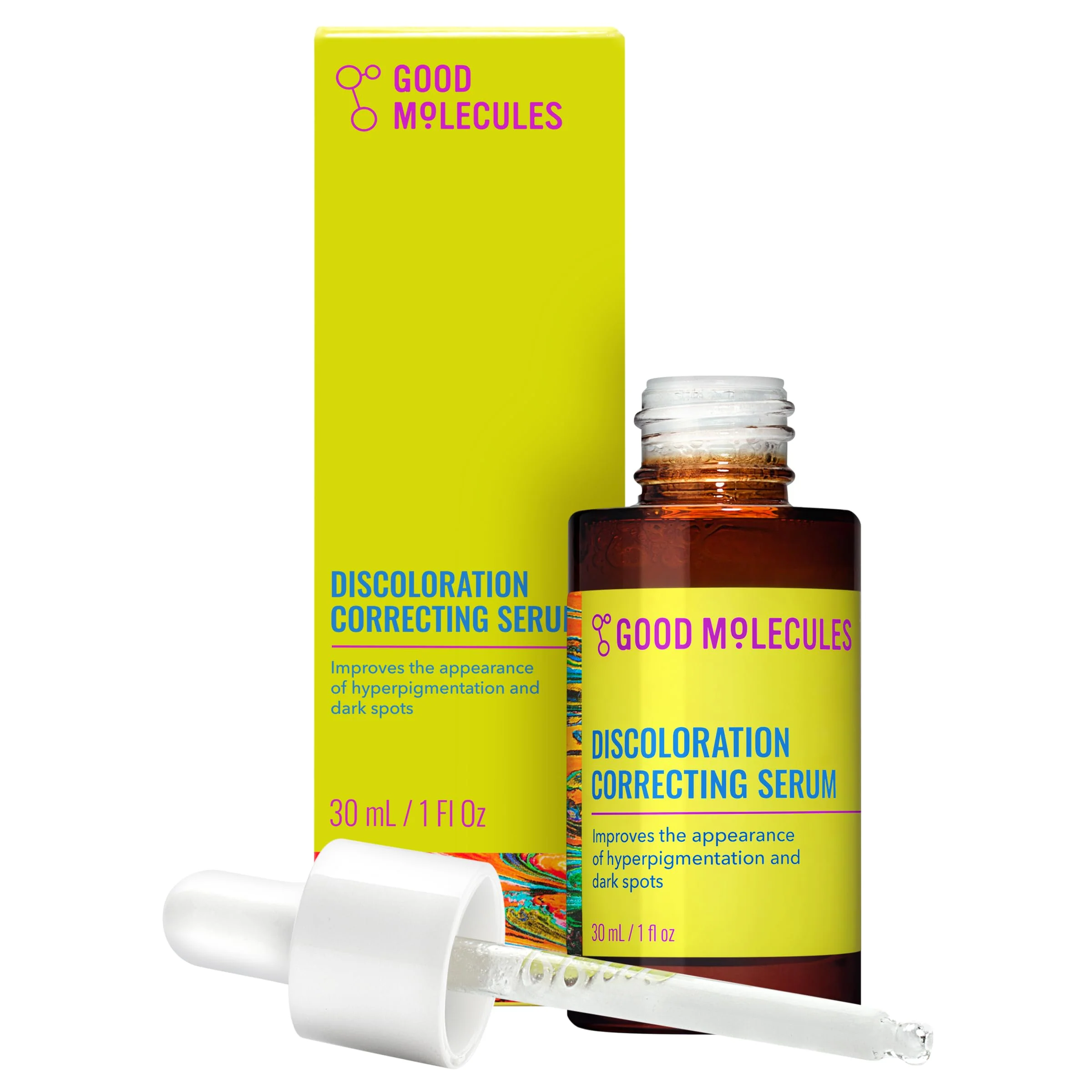 Efficient Good Molecules Discoloration Correcting Serum - Serum to Target Dark Spots and Discoloration - Skin Care for Face 1 fl oz High-End